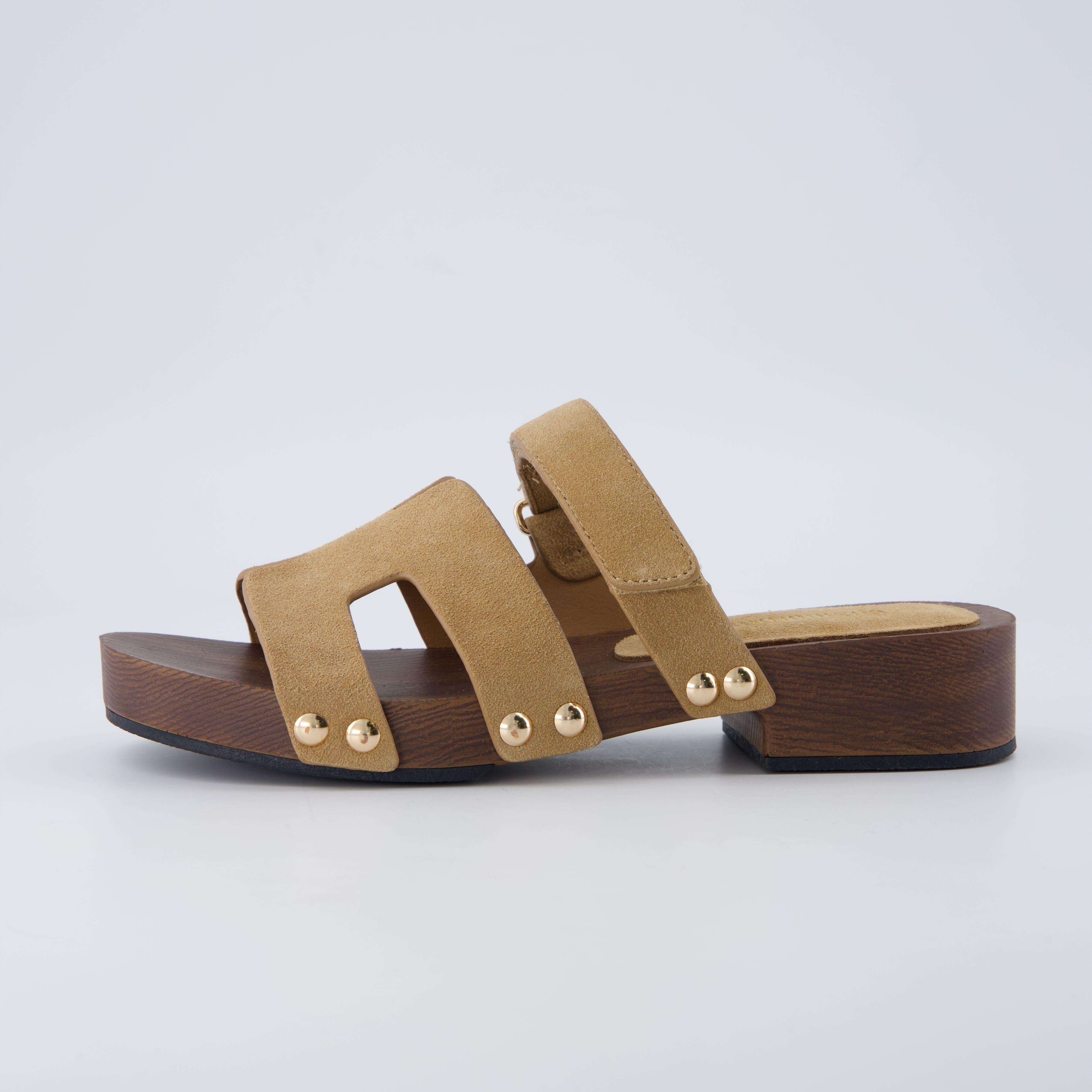 Tokyo Genuine Suede Sandals Taupe