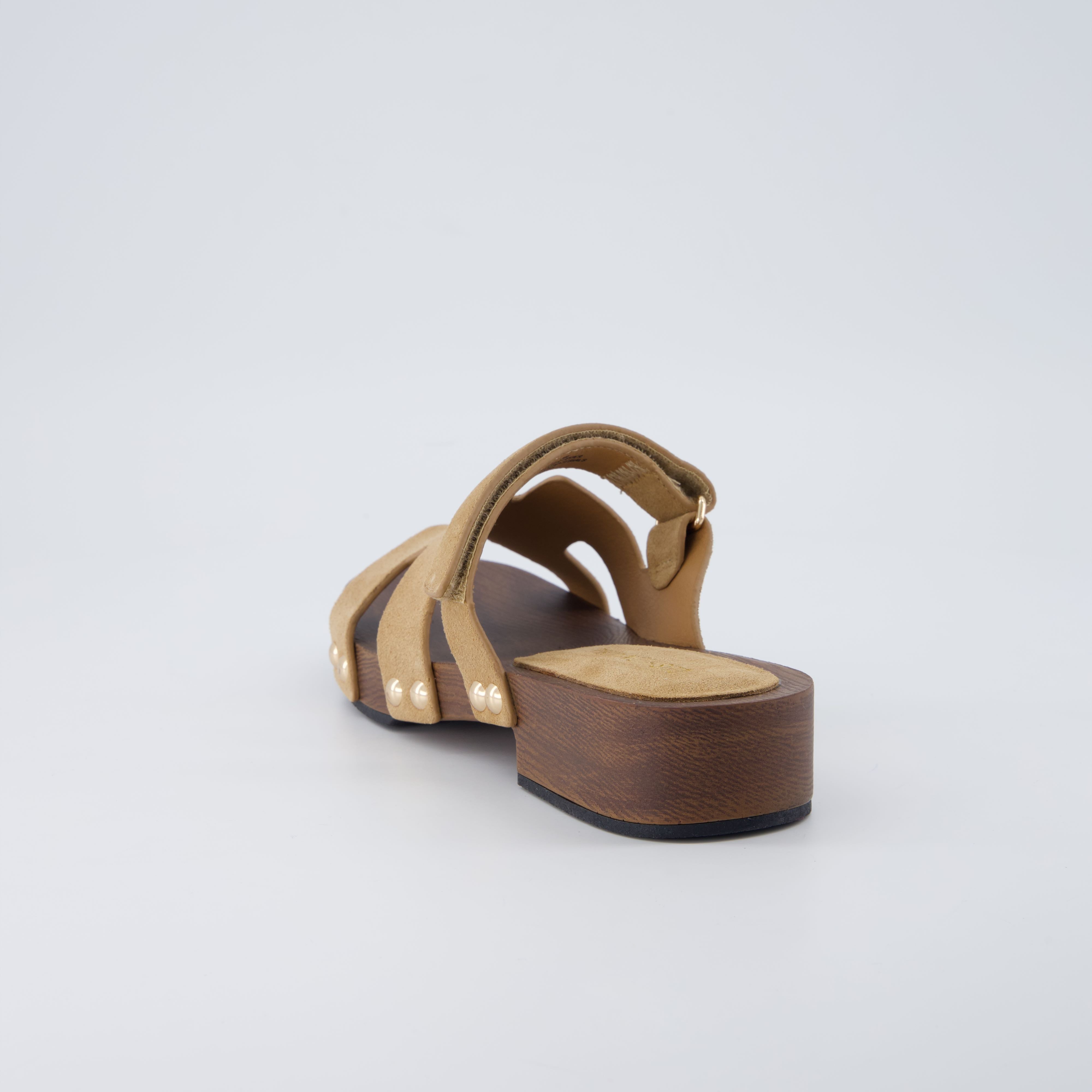 Tokyo Genuine Suede Sandals Taupe