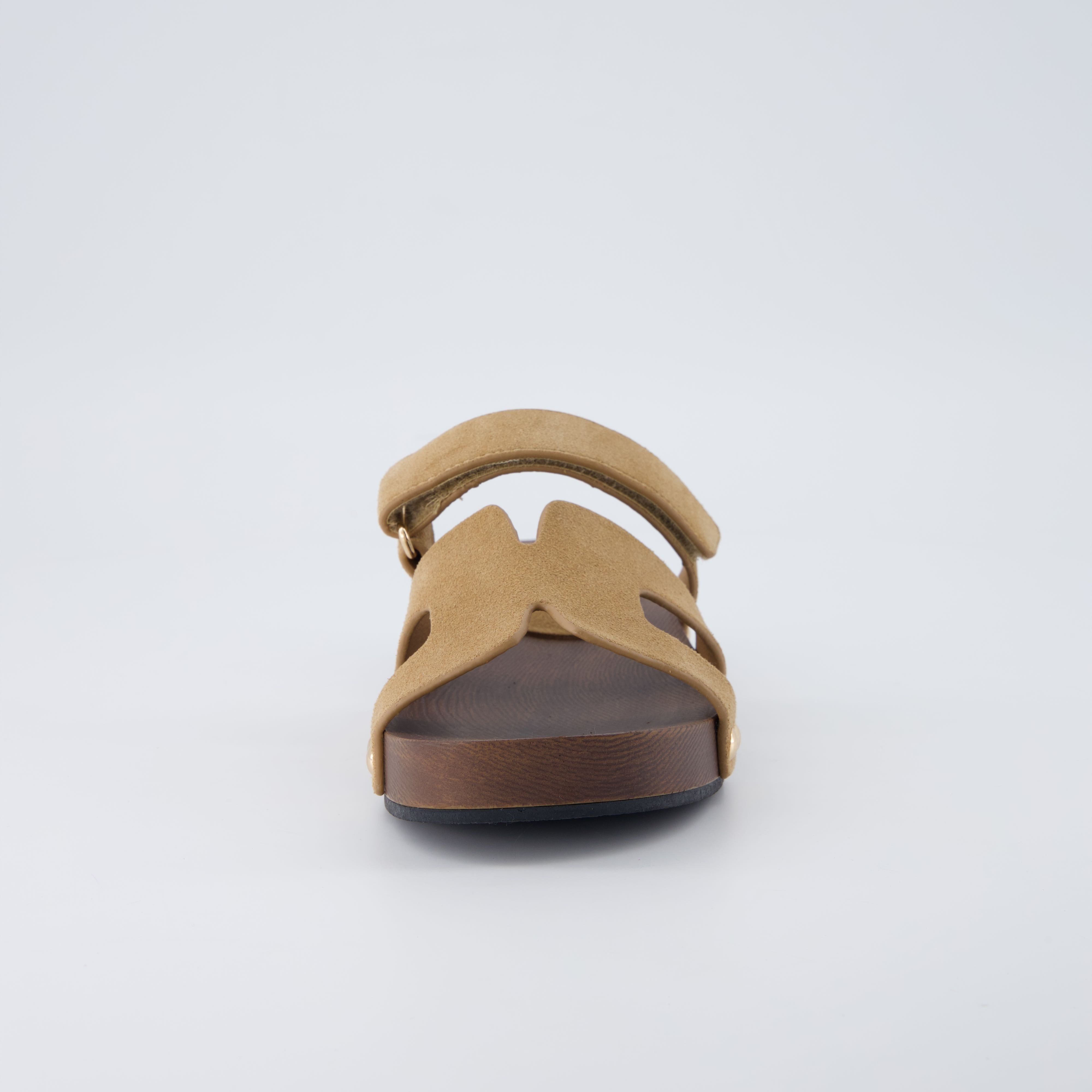 Tokyo Genuine Suede Sandals Taupe