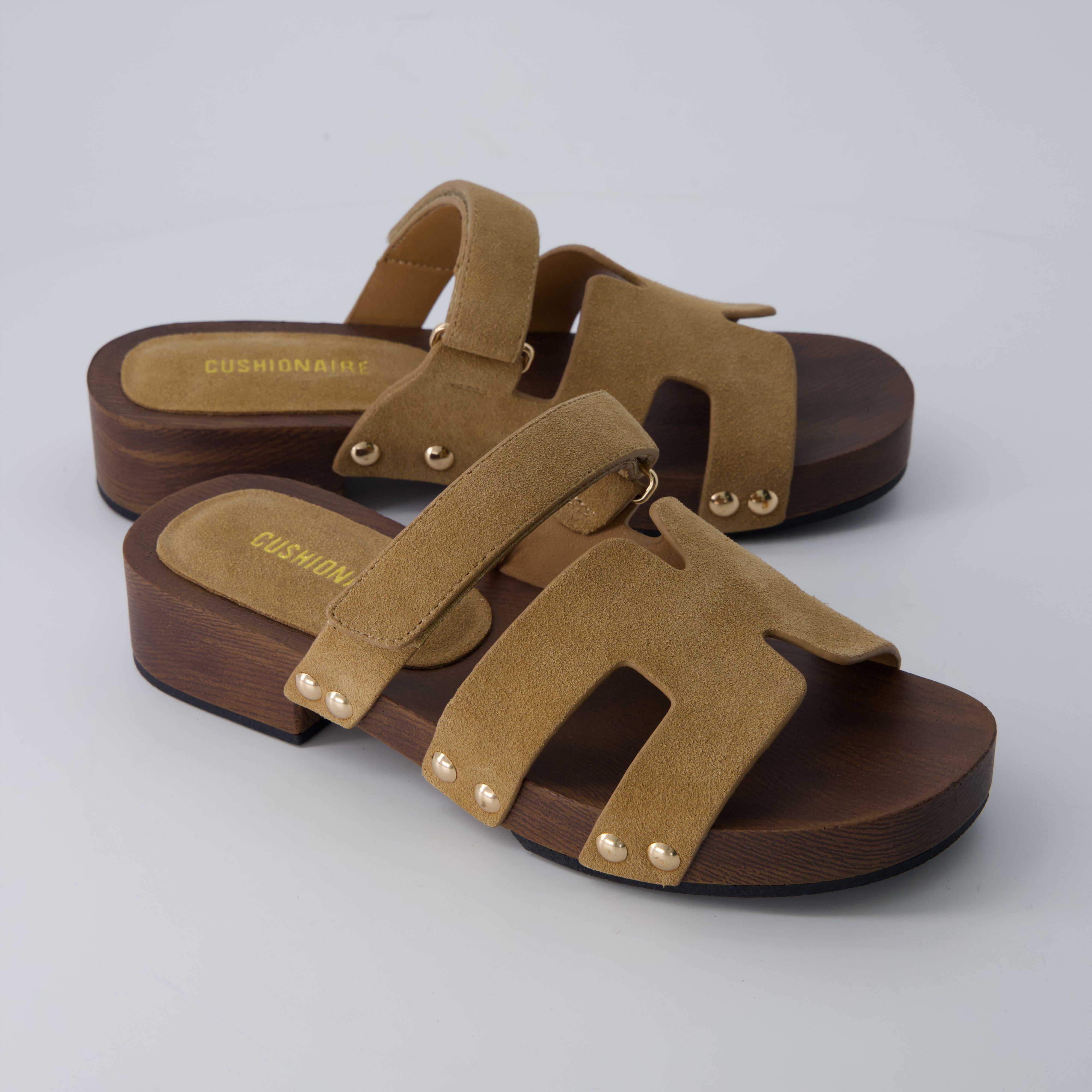 Tokyo Genuine Suede Sandals Taupe