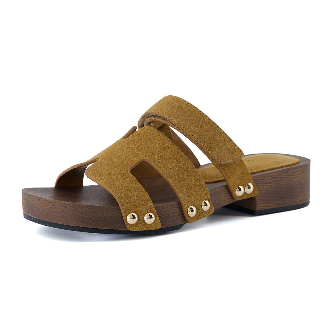 Tokyo Genuine Suede Sandals Chestnut