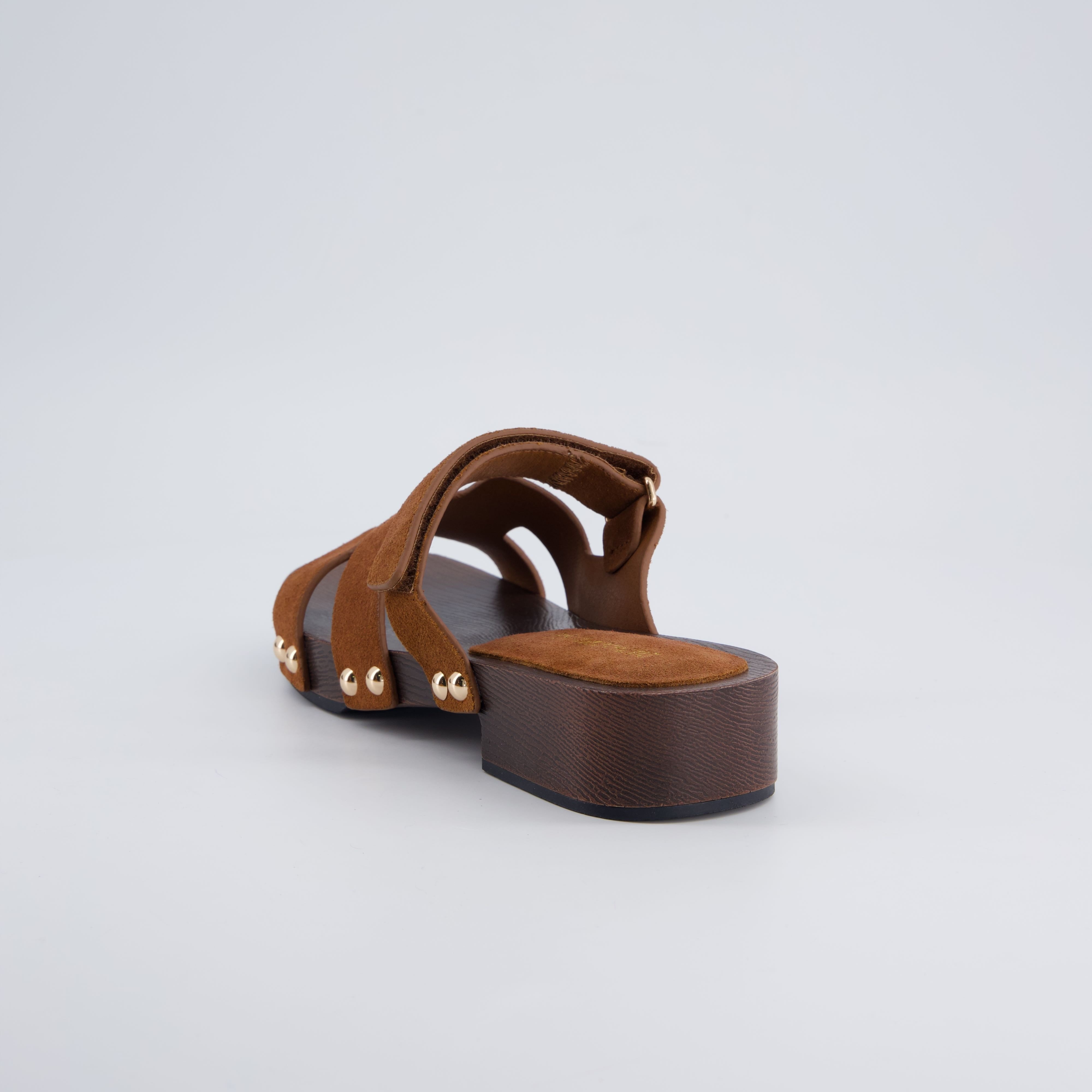 Tokyo Genuine Suede Sandals Cognac