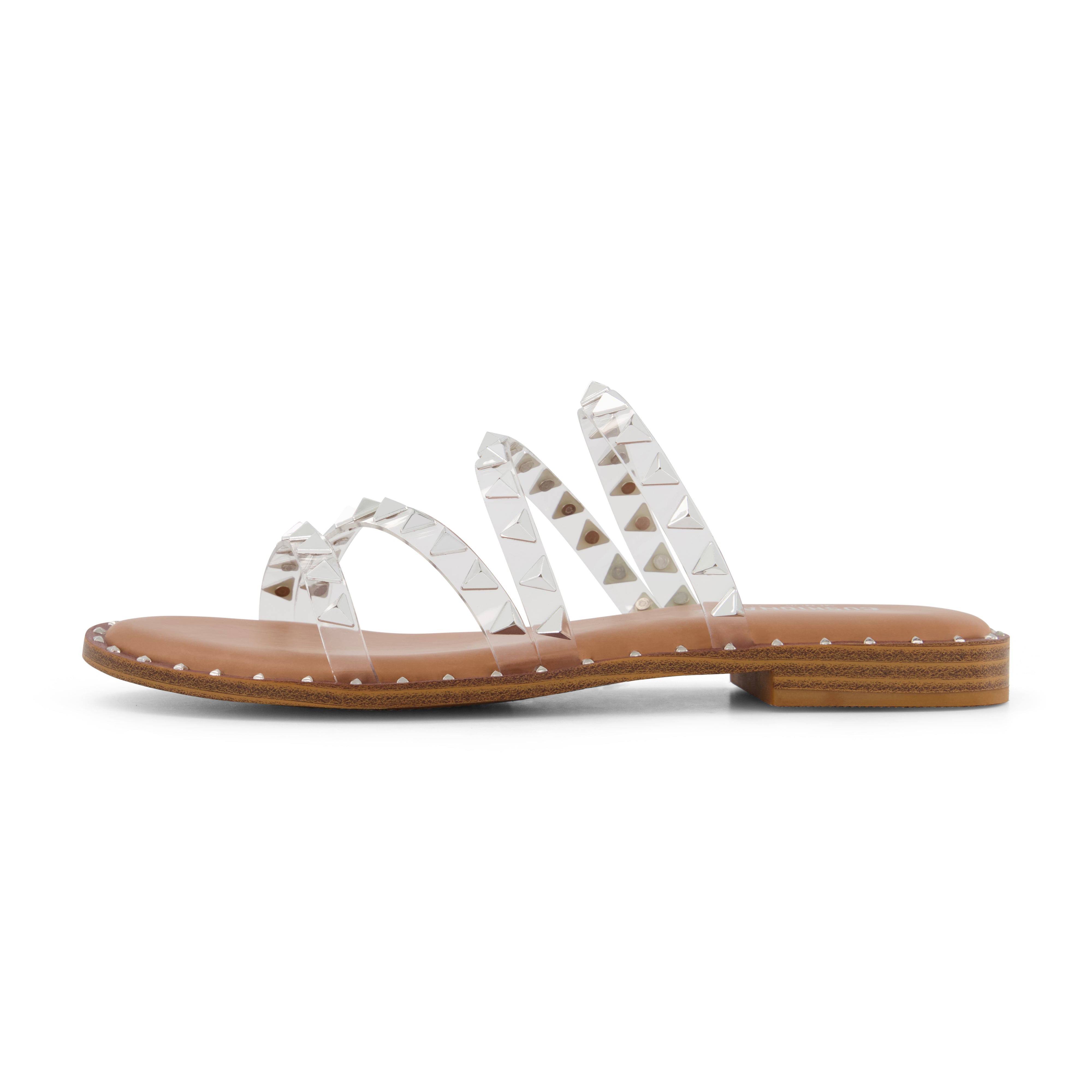 Tonya Studded Flat Sandal Clear
