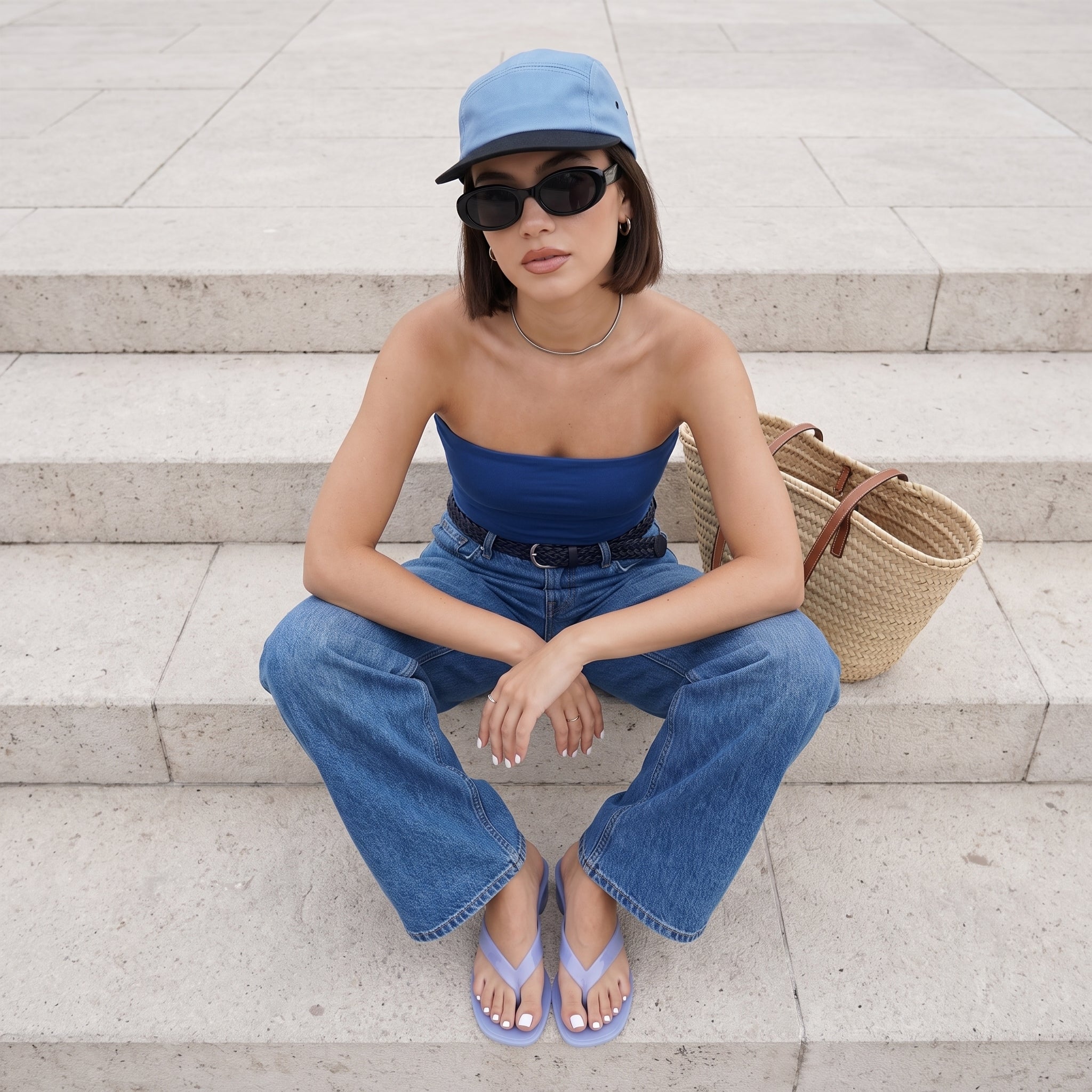 Toots Jelly Block Heel Sandals Blue Medium