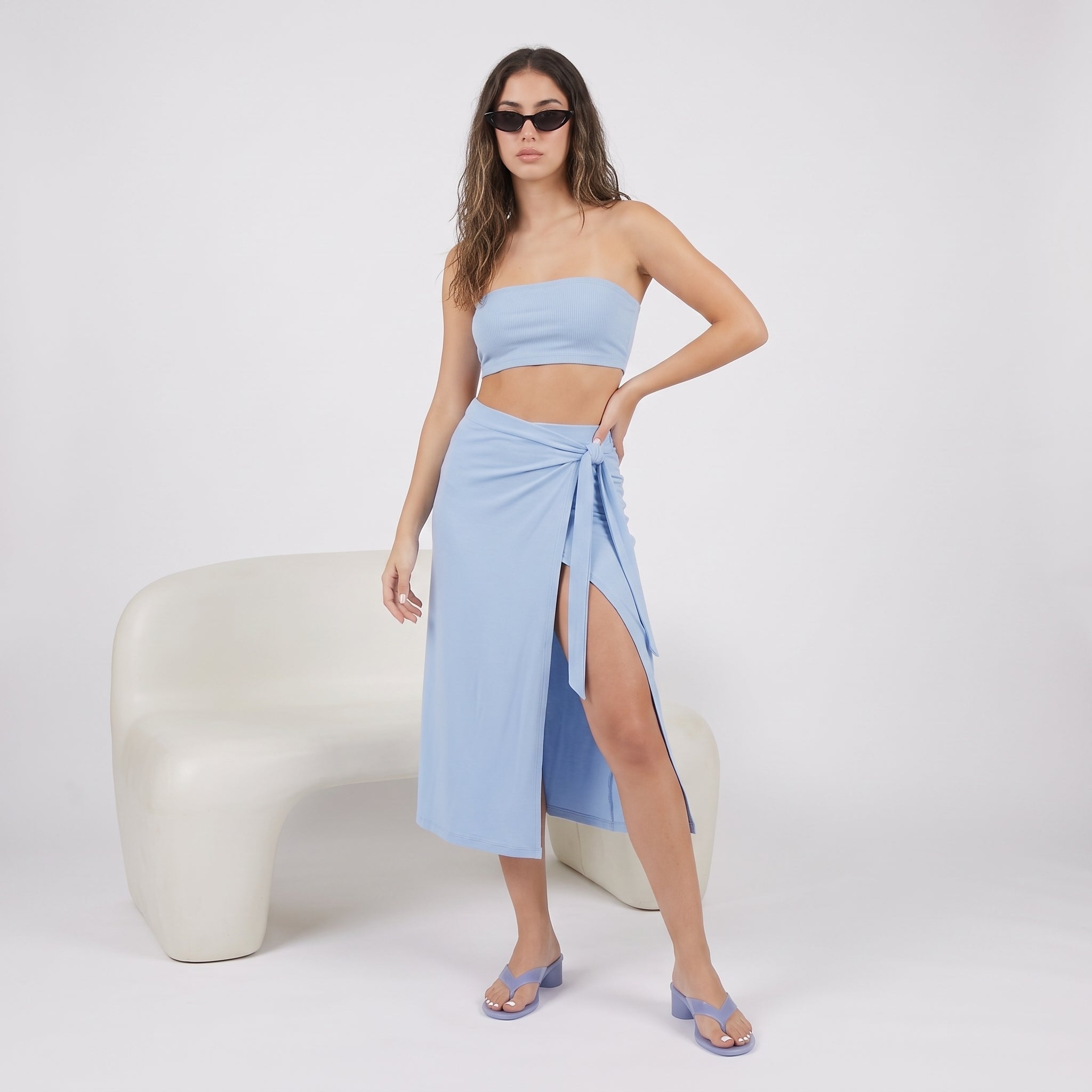 Toots Jelly Block Heel Sandals Blue Medium