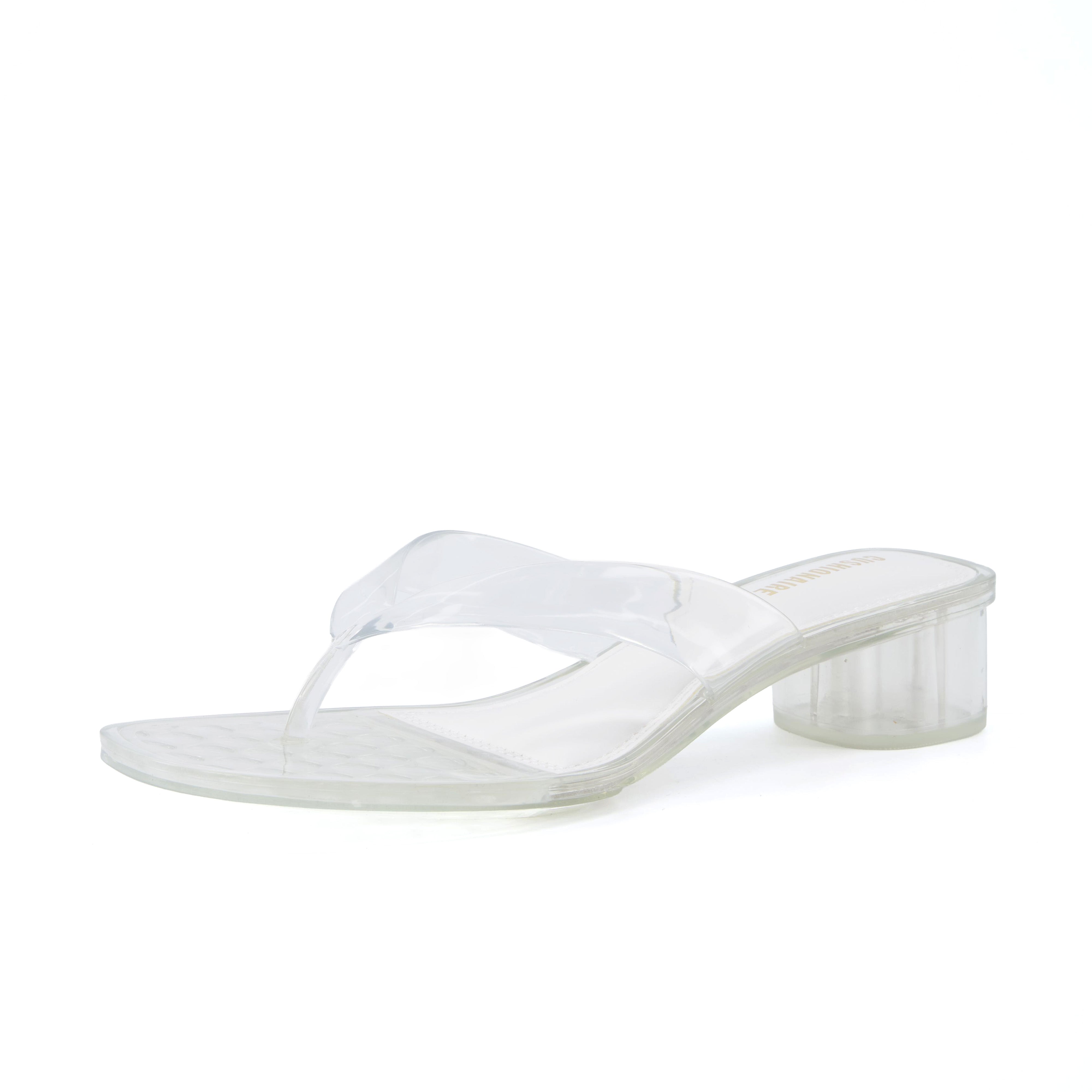Toots Thong Strap Jelly Sandals CLEAR Medium
