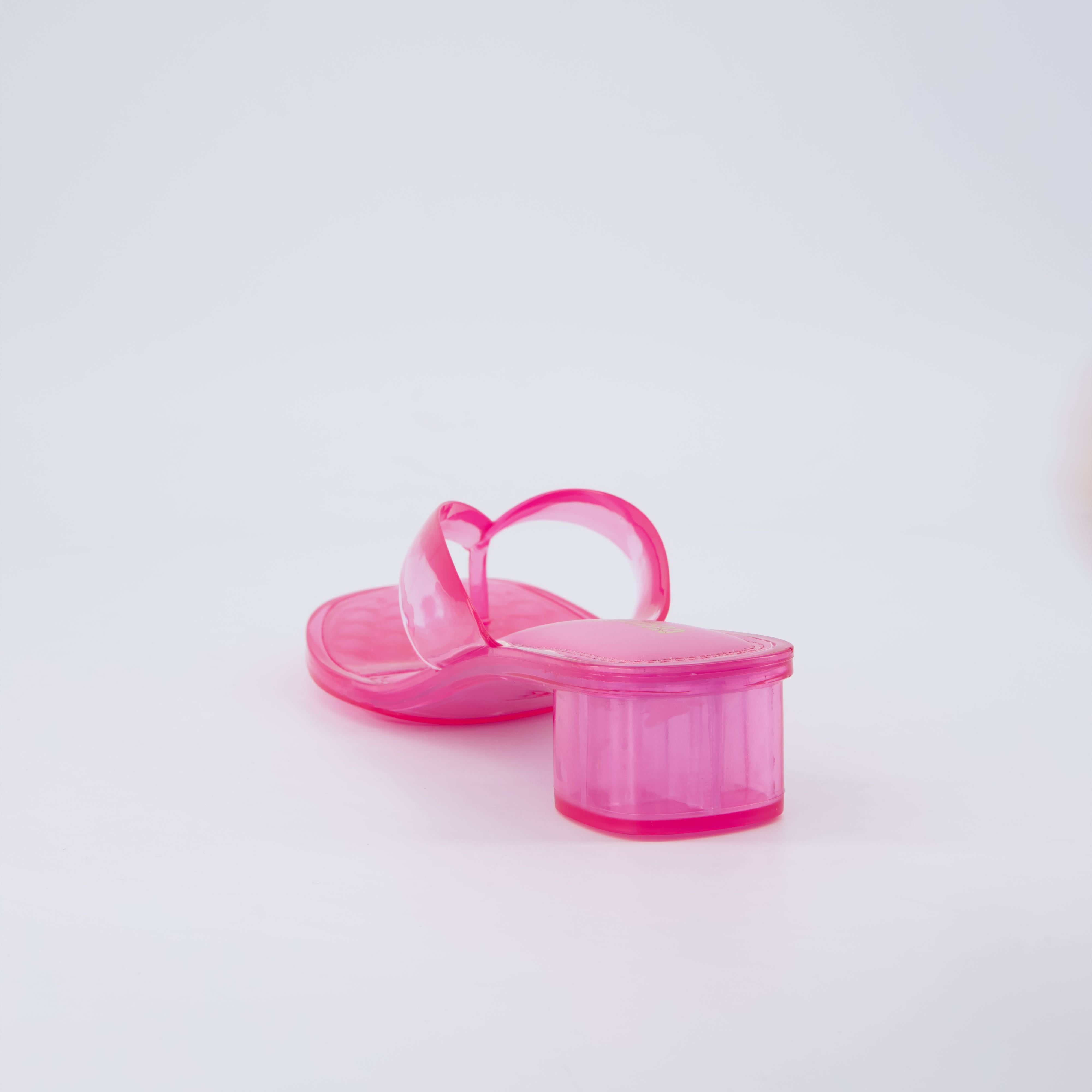 Toots Thong Strap Jelly Sandals PINK Medium