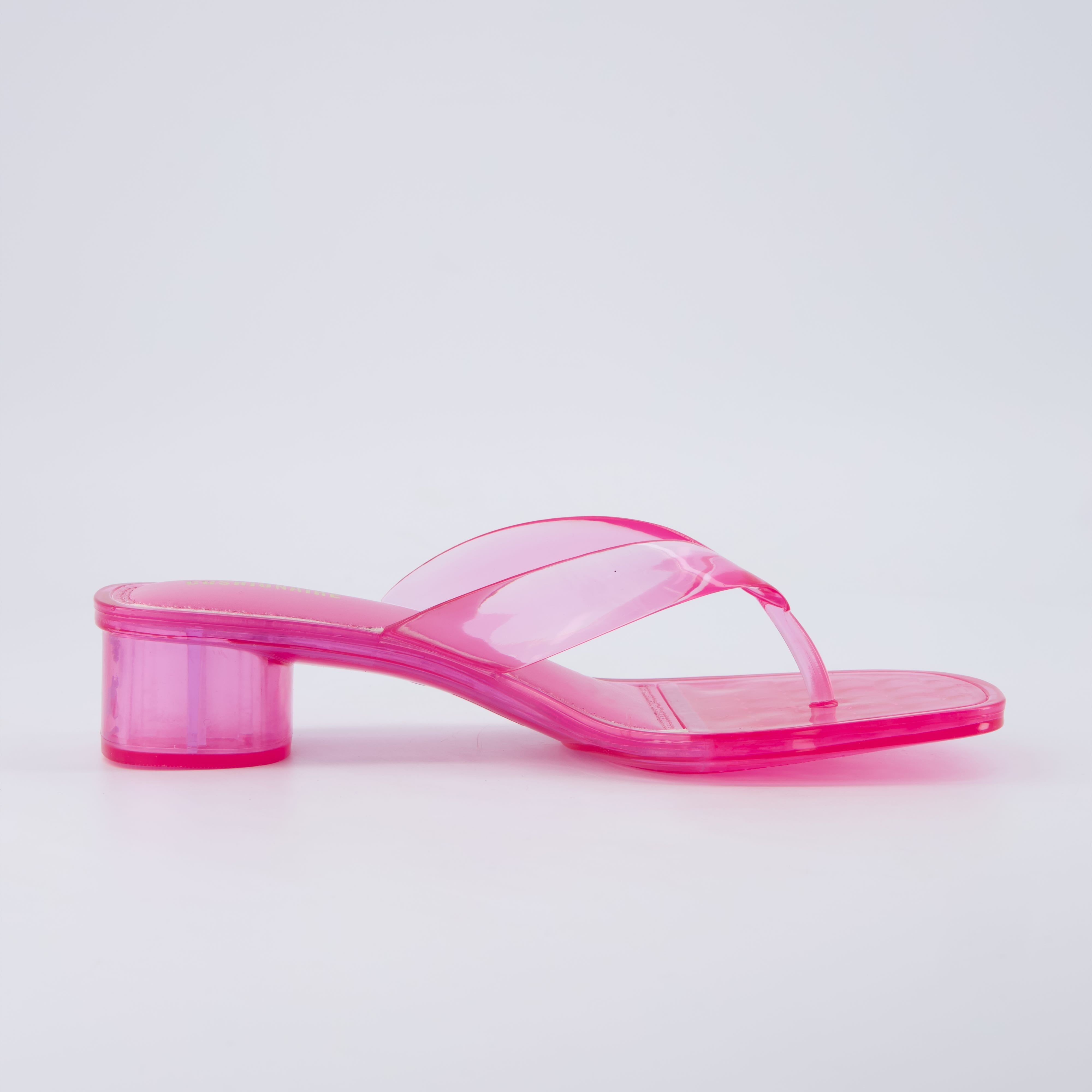 Toots Thong Strap Jelly Sandals PINK Medium