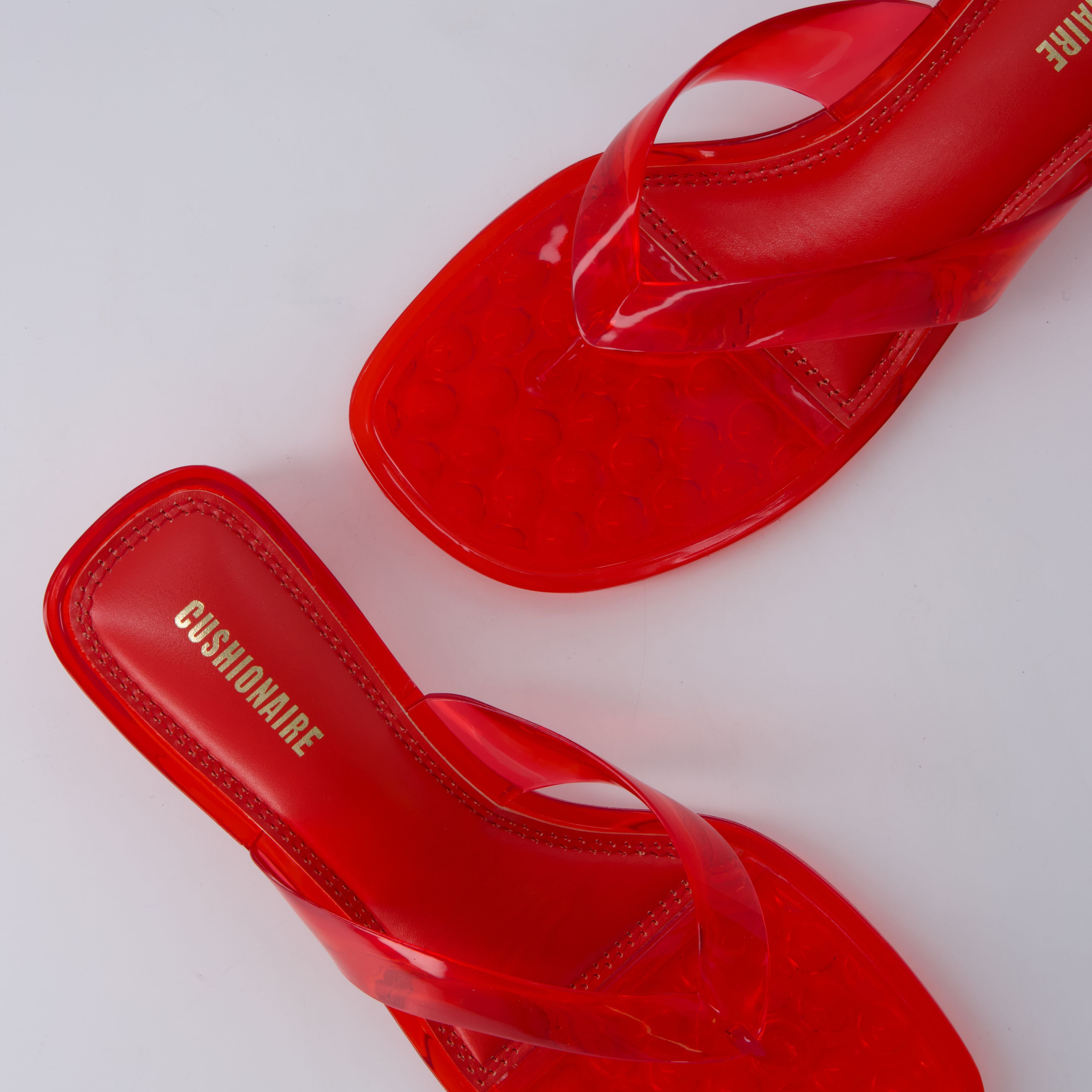Toots Thong Strap Jelly Sandals RED Medium