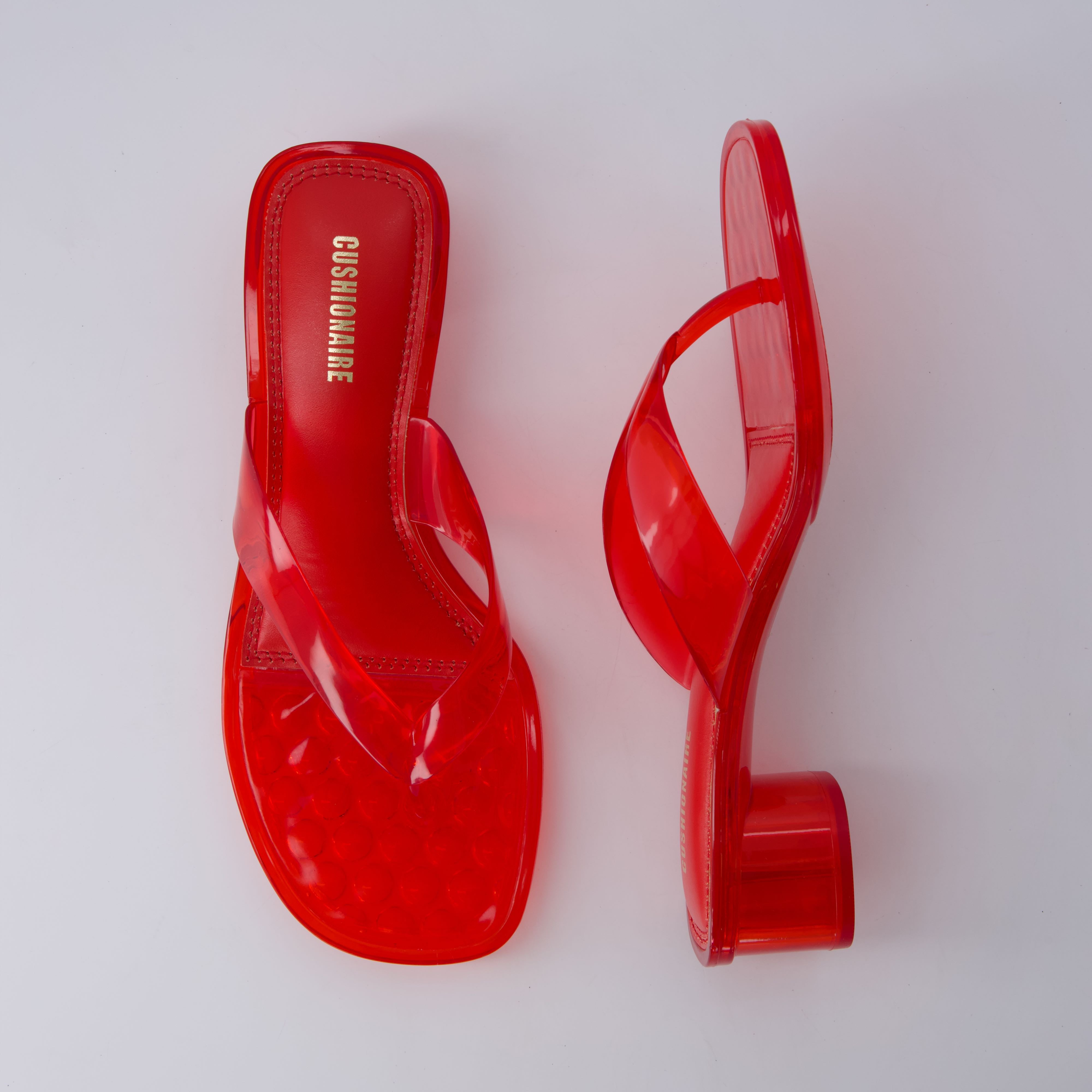 Toots Thong Strap Jelly Sandals RED Medium