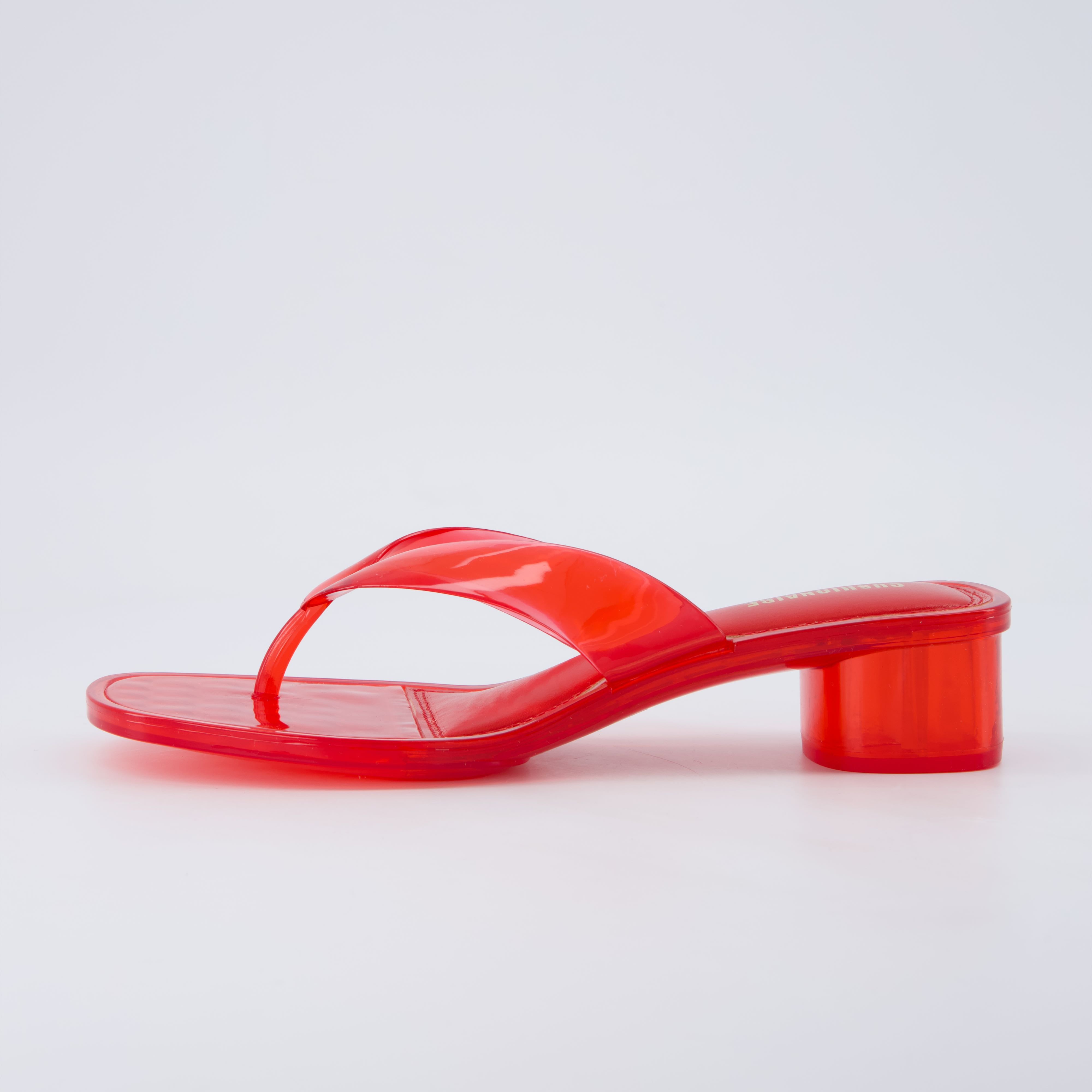 Toots Thong Strap Jelly Sandals RED Medium
