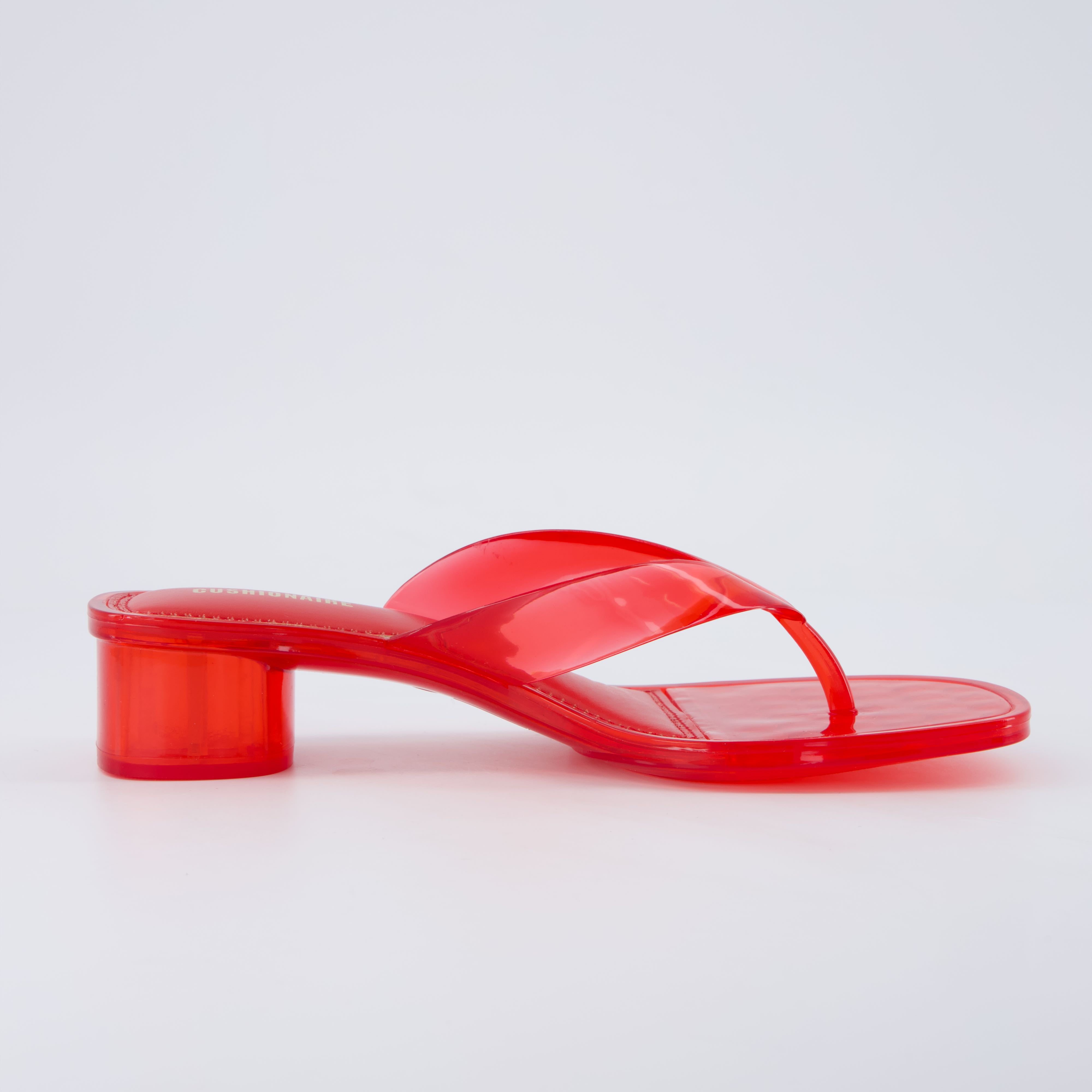 Toots Thong Strap Jelly Sandals RED Medium