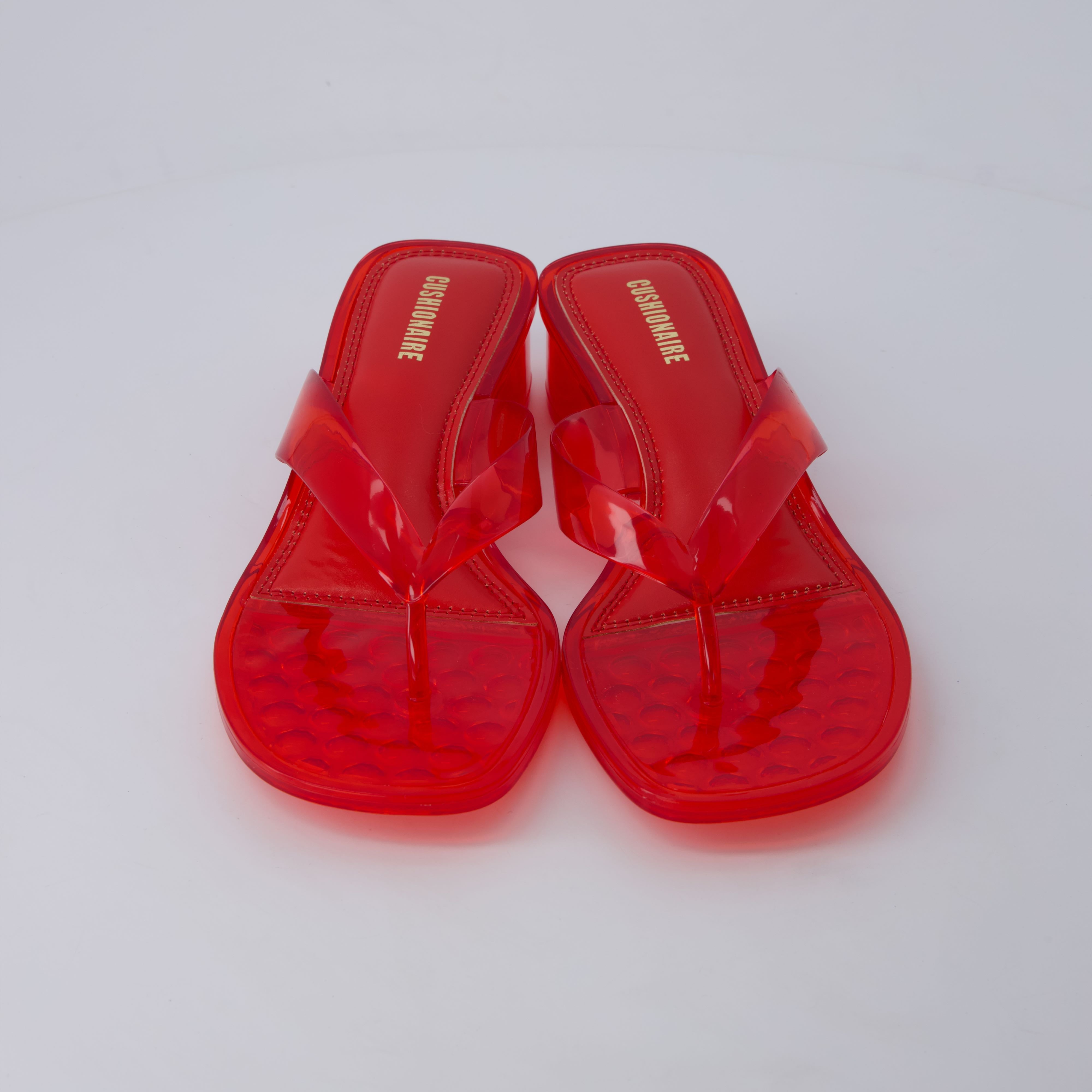 Toots Thong Strap Jelly Sandals RED Medium