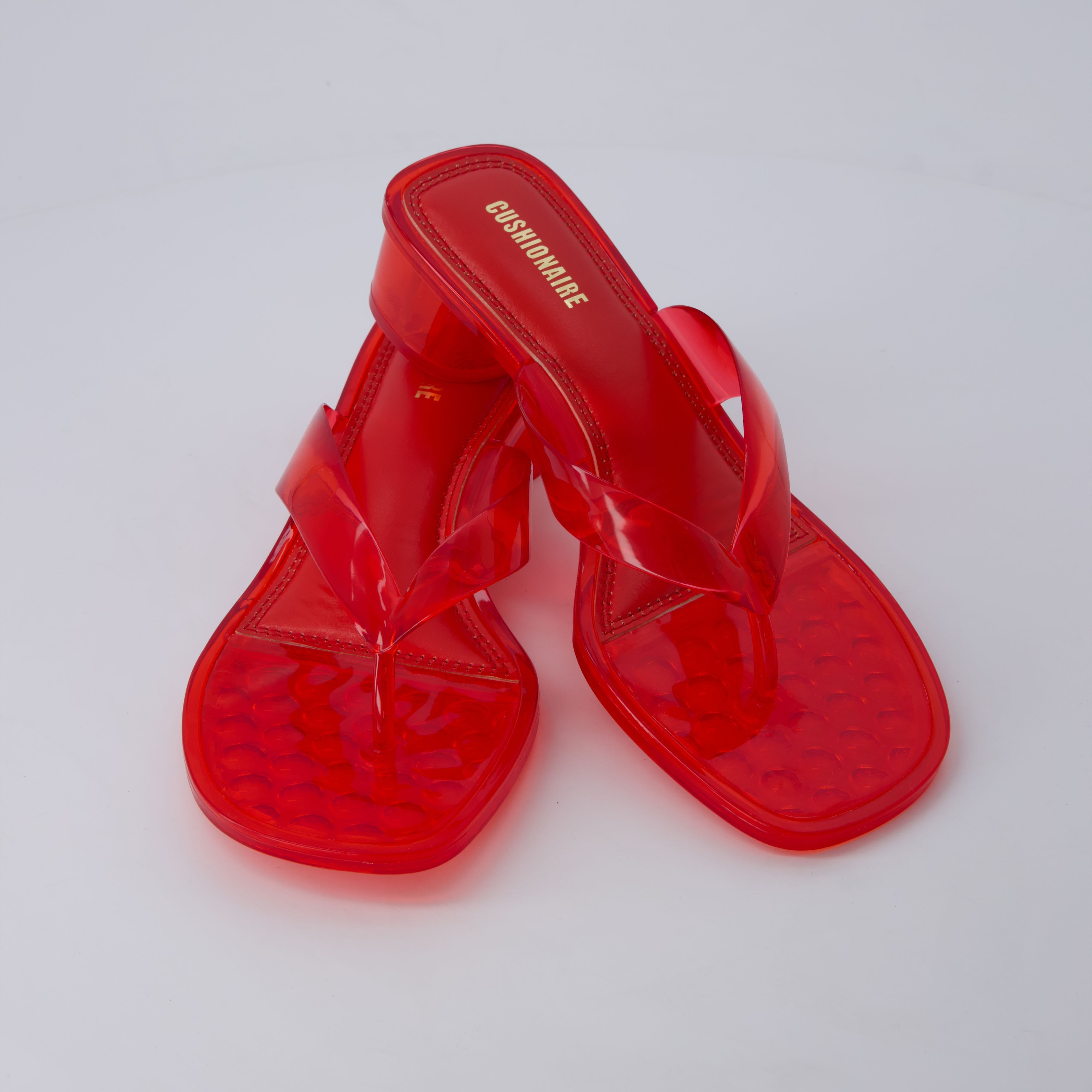 Toots Thong Strap Jelly Sandals RED Medium