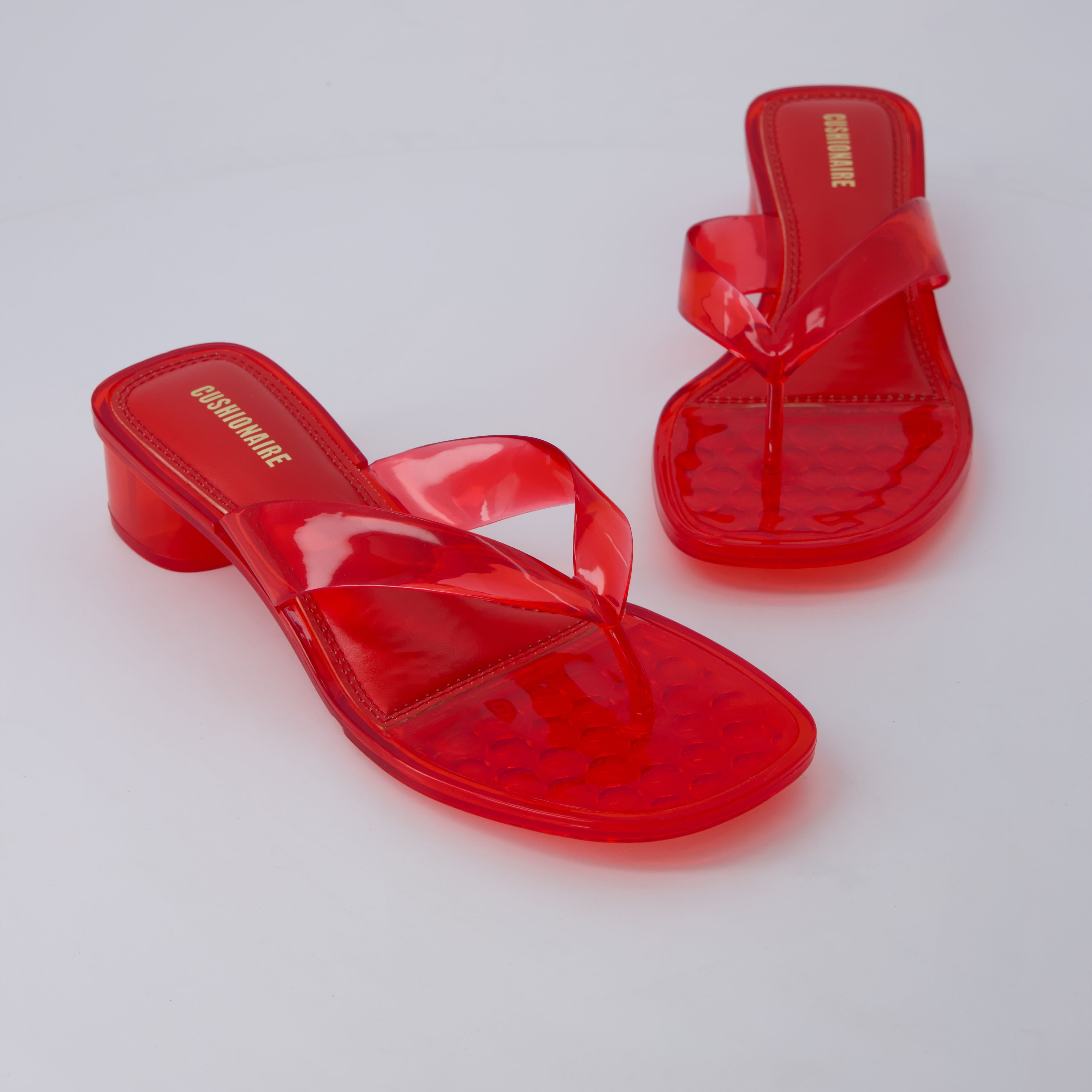 Toots Thong Strap Jelly Sandals RED Medium