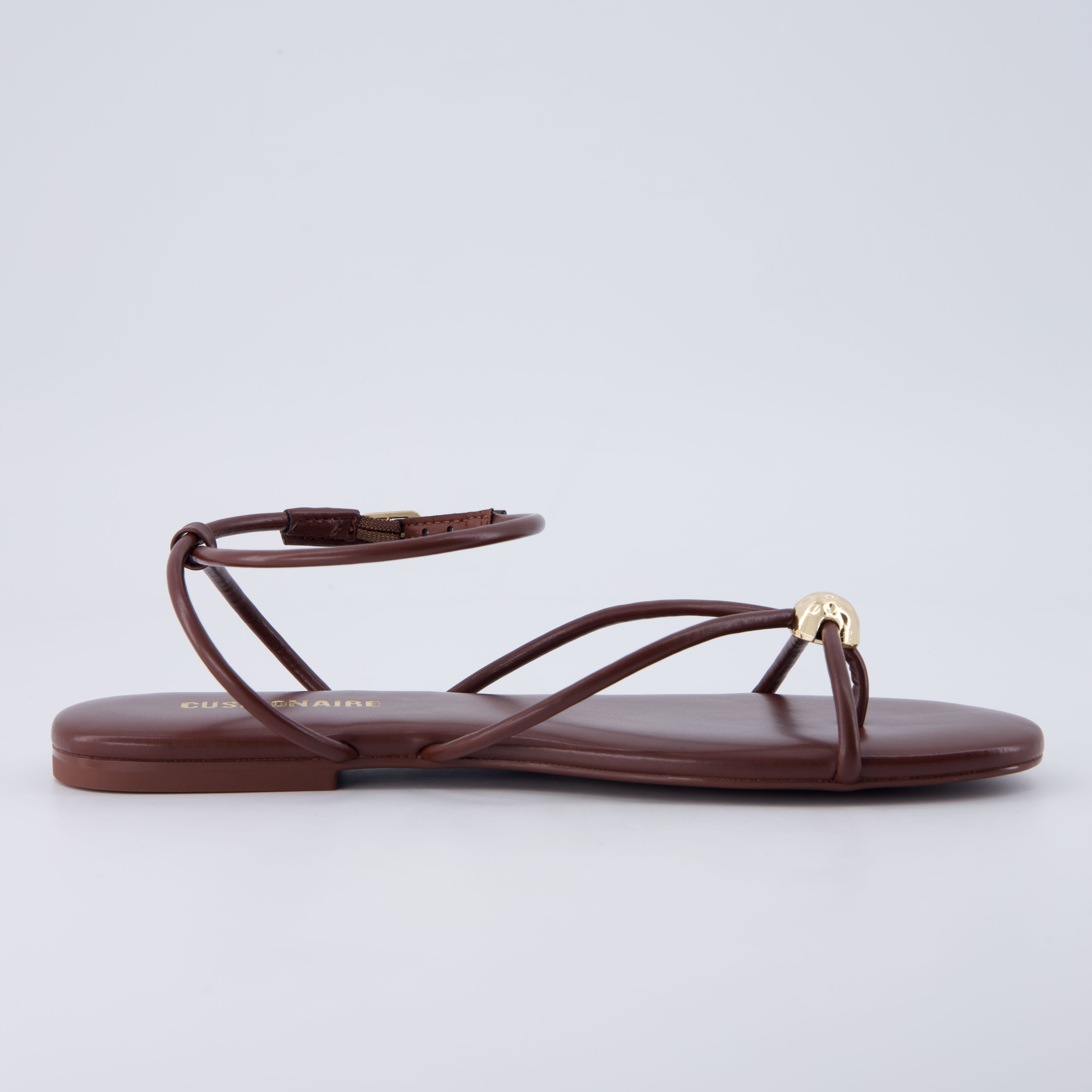 Tory Strappy Flat Sandals Chocolate Medium