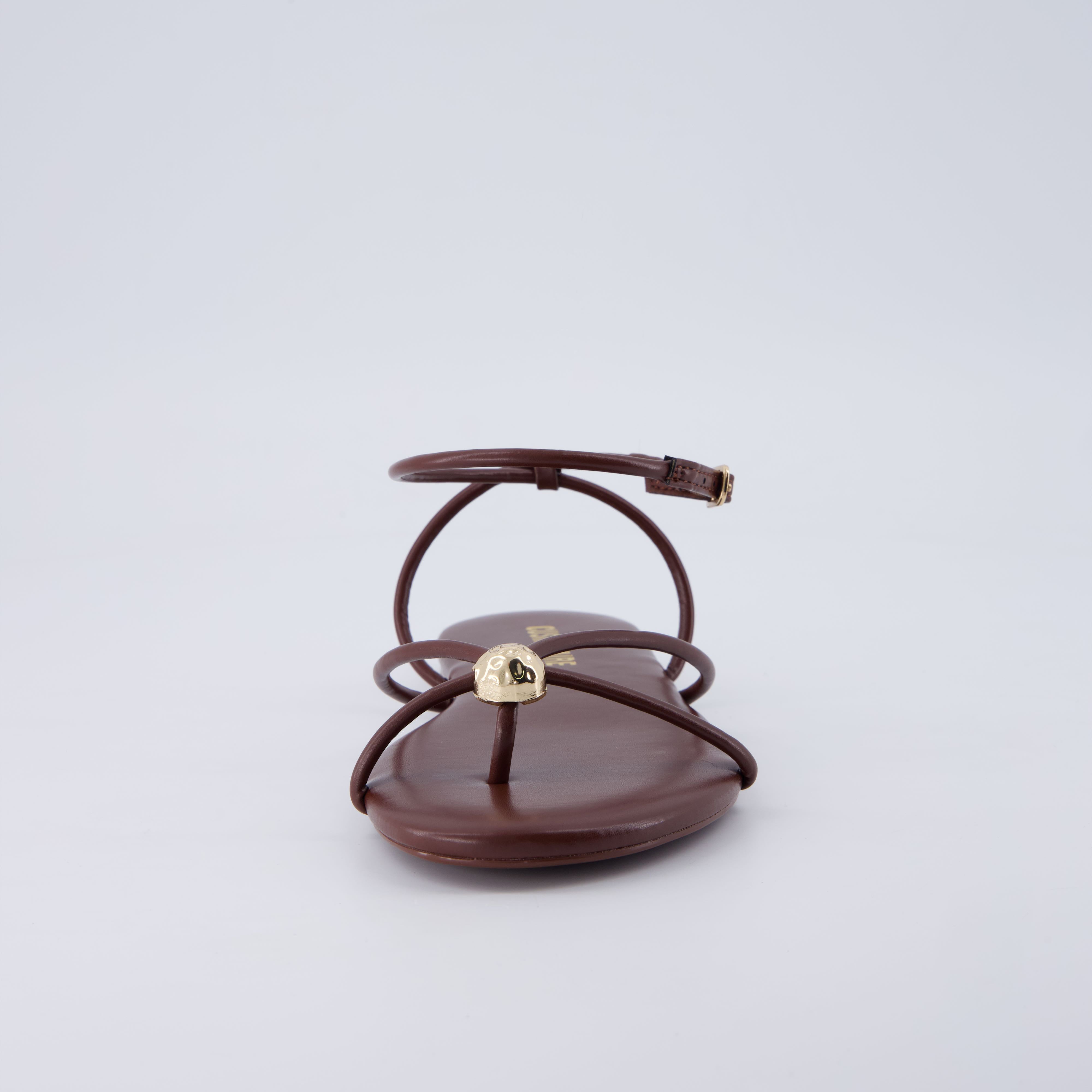 Tory Strappy Flat Sandals Chocolate Medium