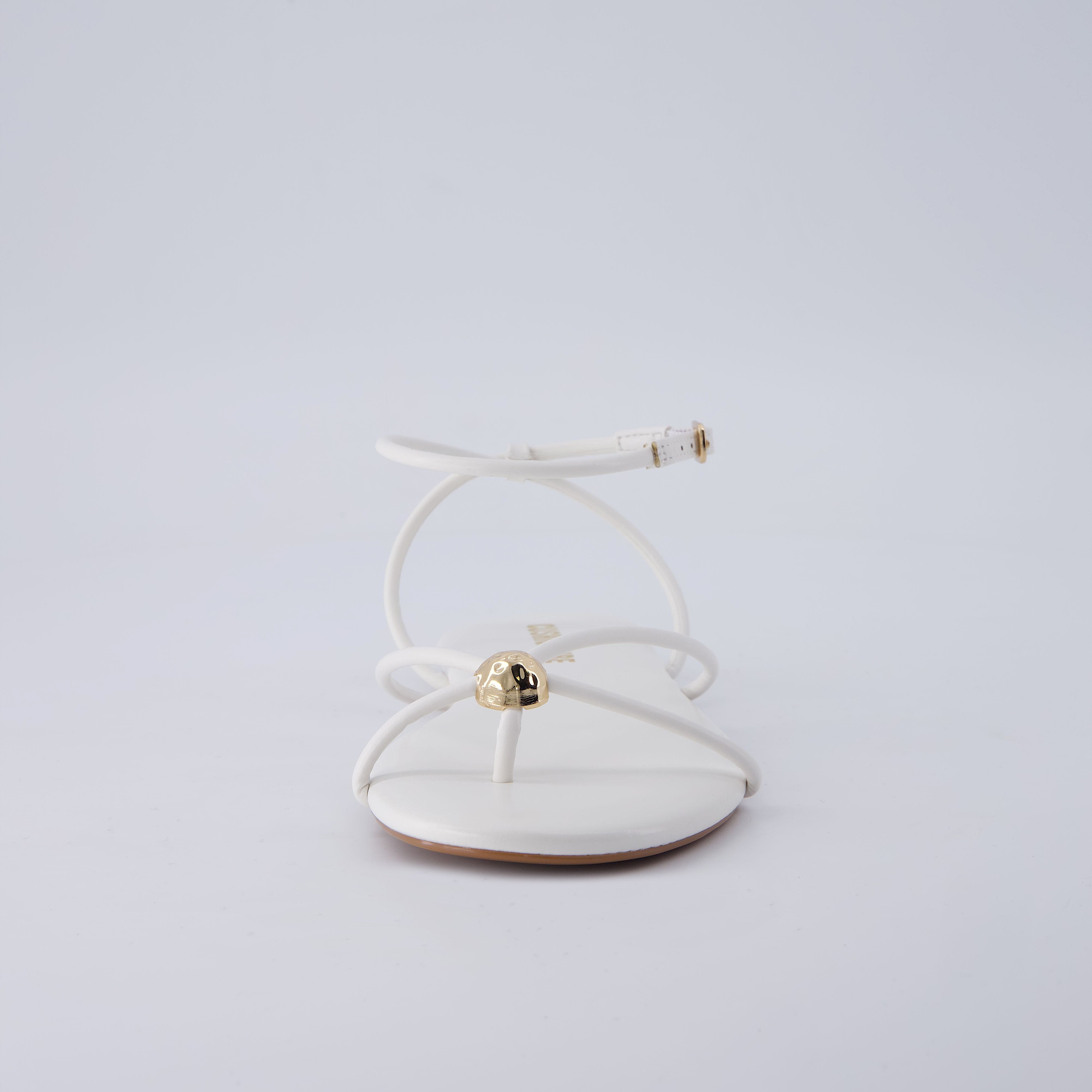 Tory Strappy Flat Sandals Ivory Medium