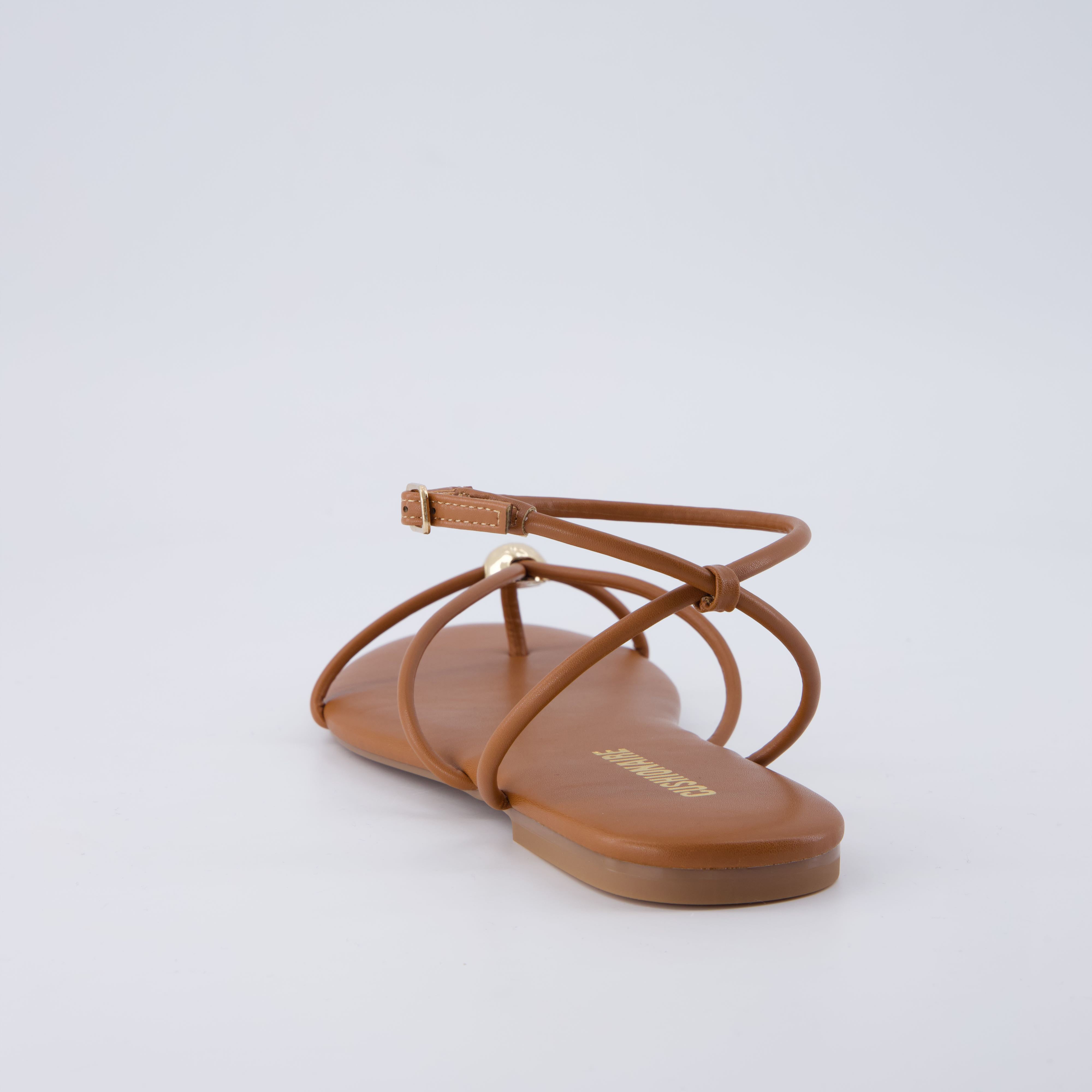 Tory Strappy Flat Sandals Whiskey Medium