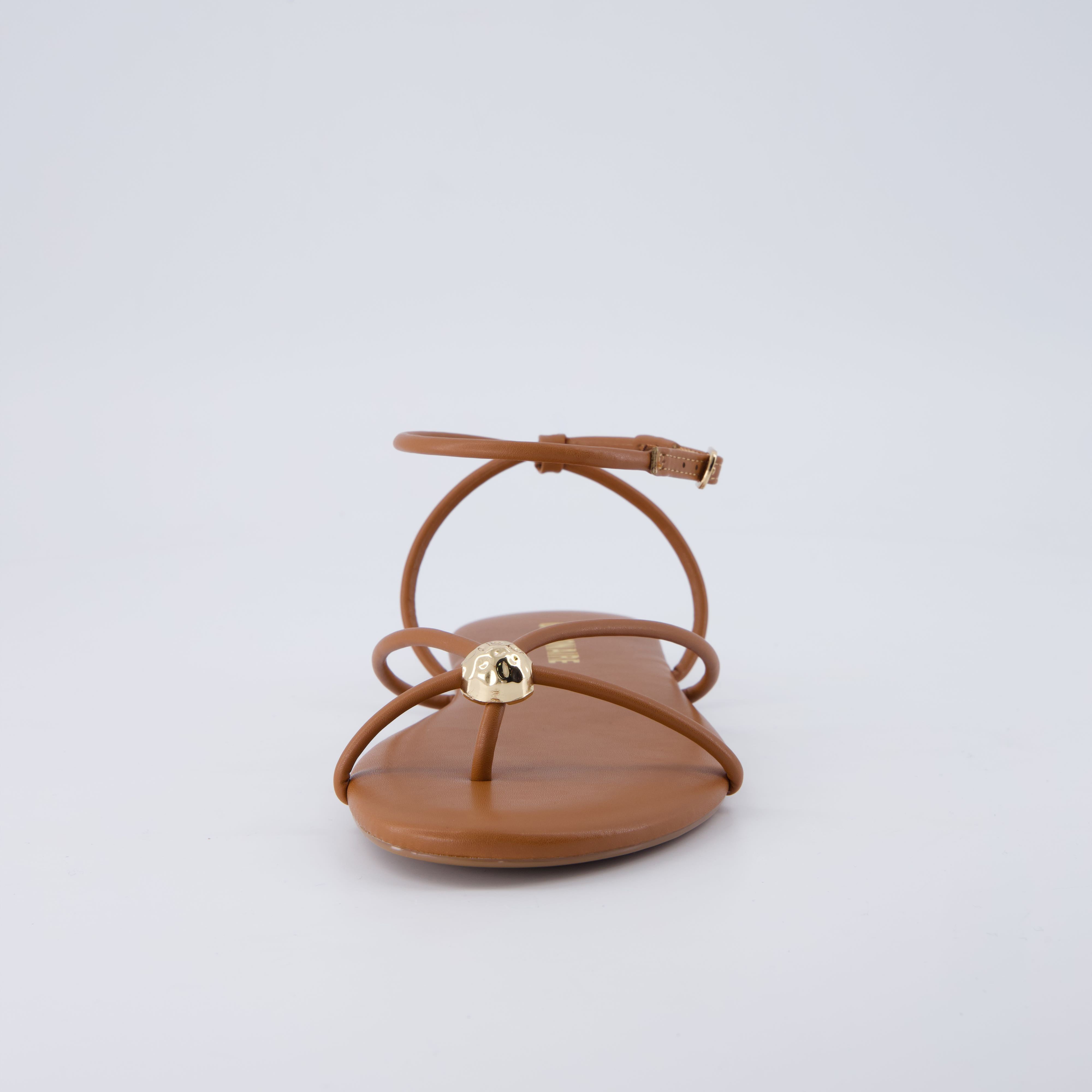 Tory Strappy Flat Sandals Whiskey Medium