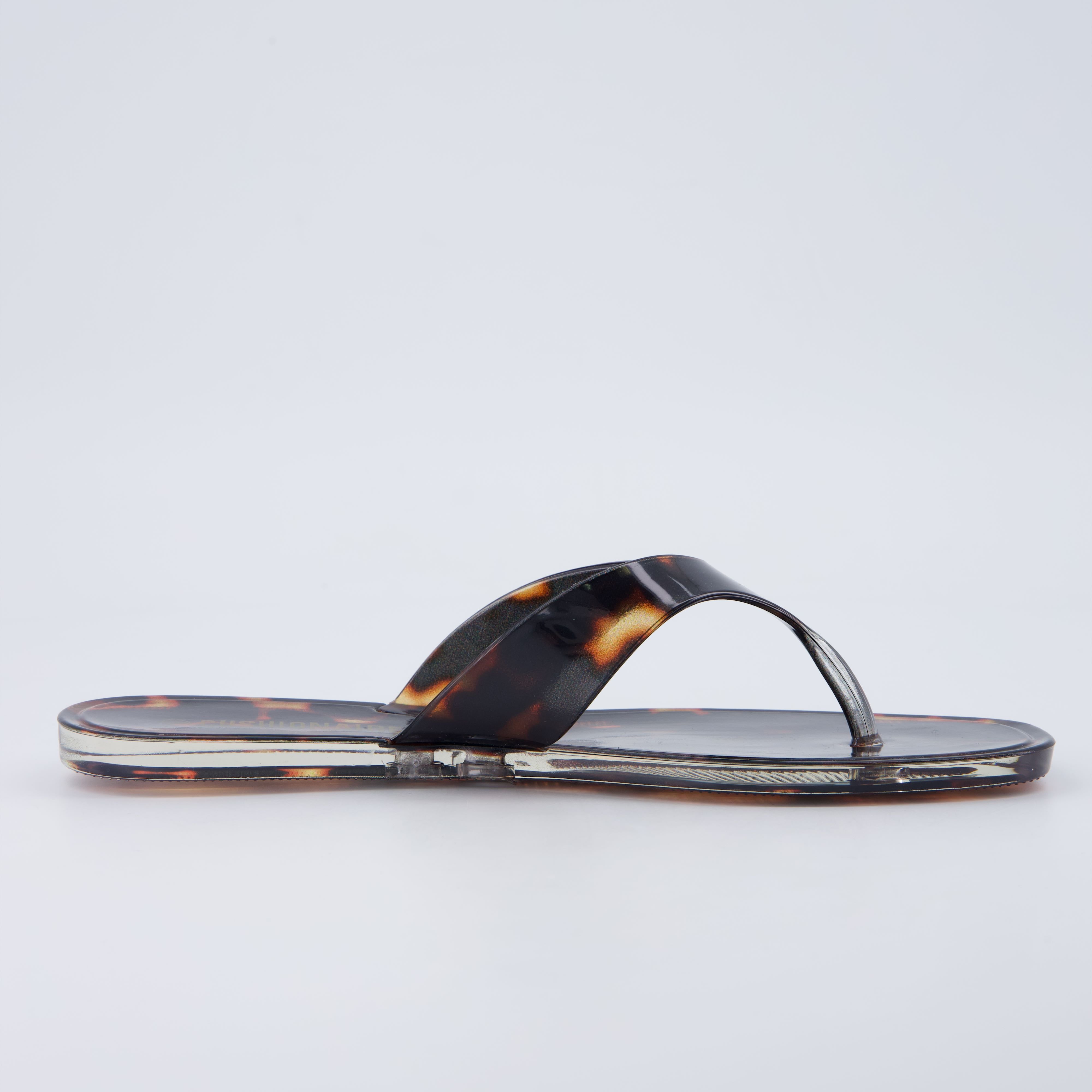 Tropic Thong Jelly Flip Flops Tortoise Medium