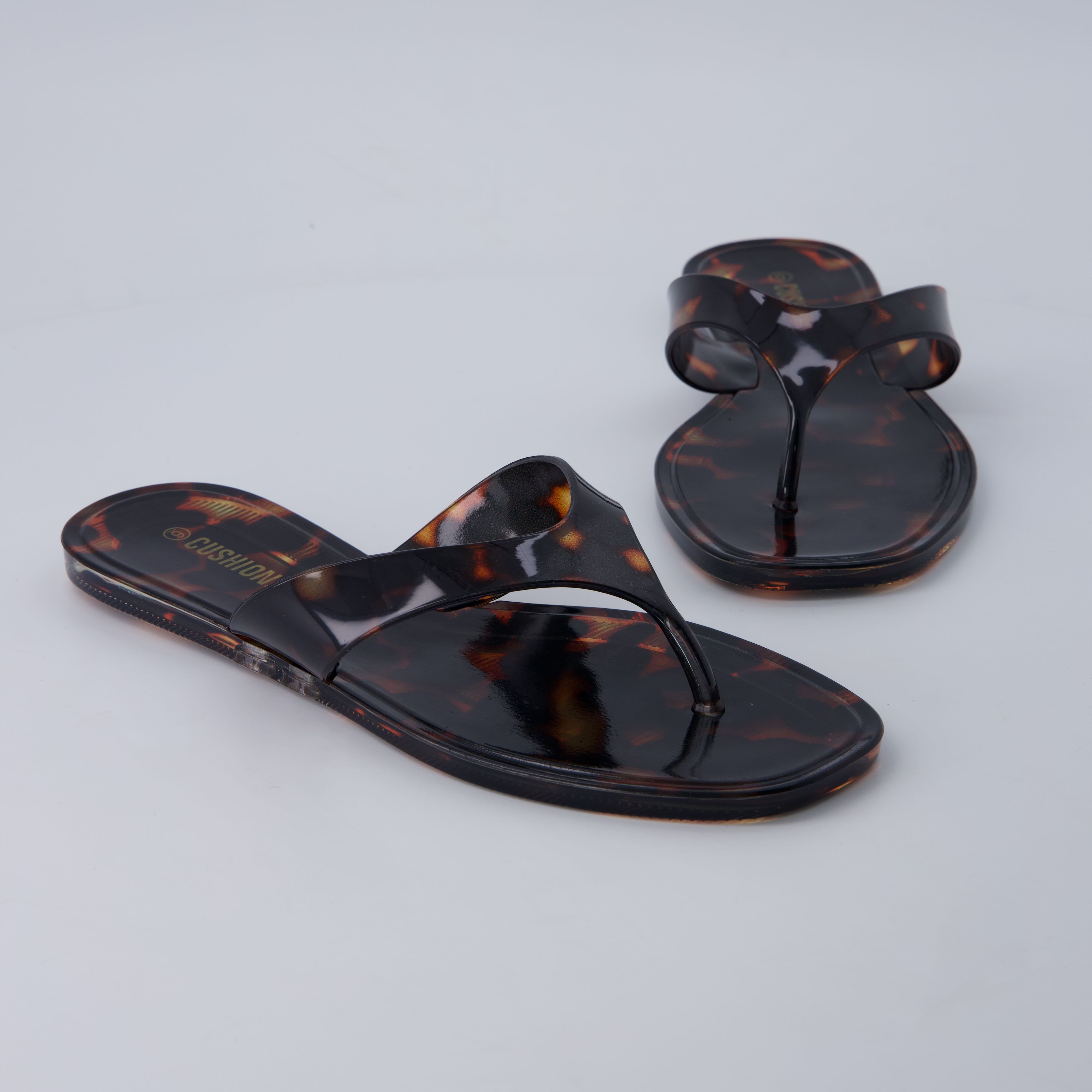 Tropic Thong Jelly Flip Flops Tortoise Medium