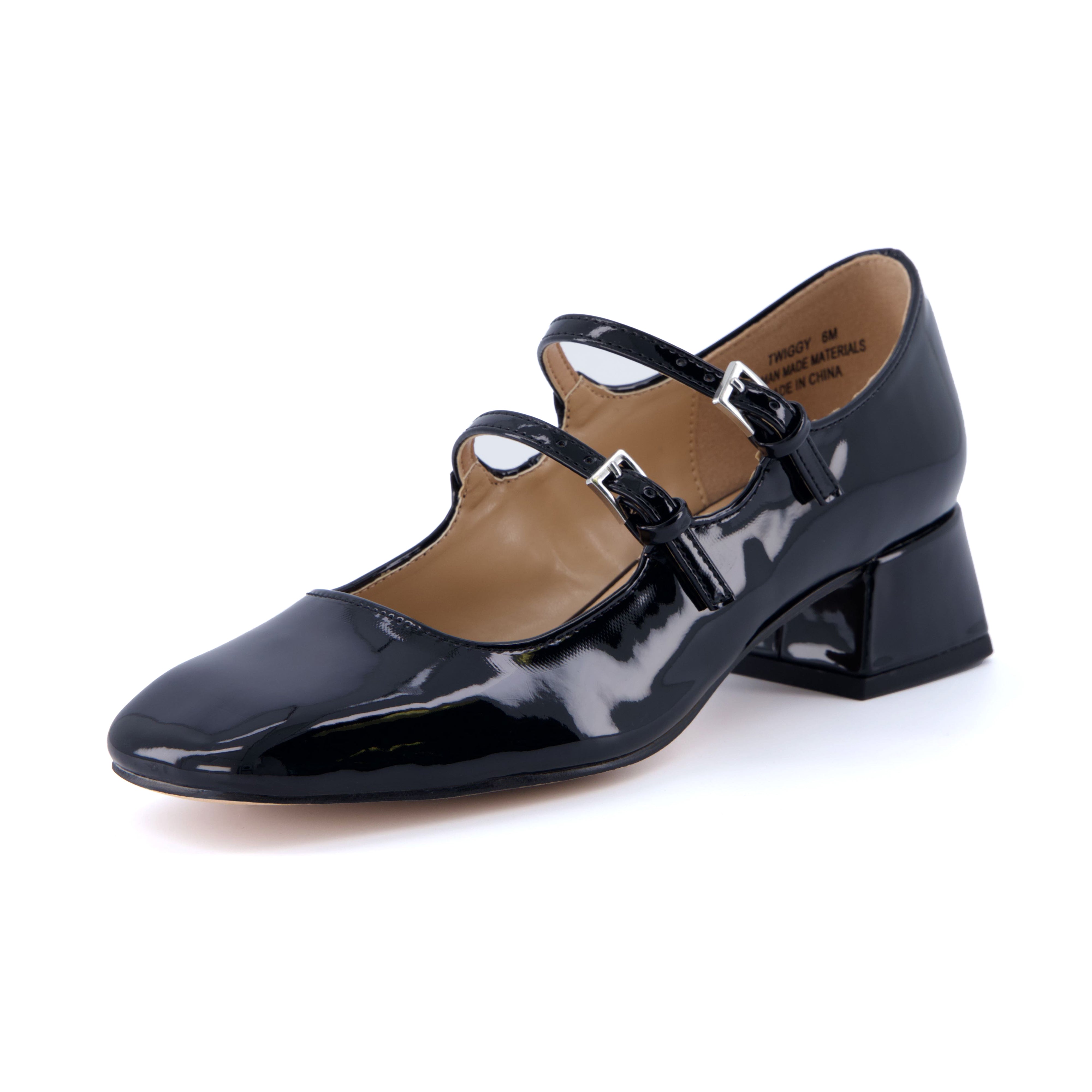 Twiggy Patent Mary Jane Black