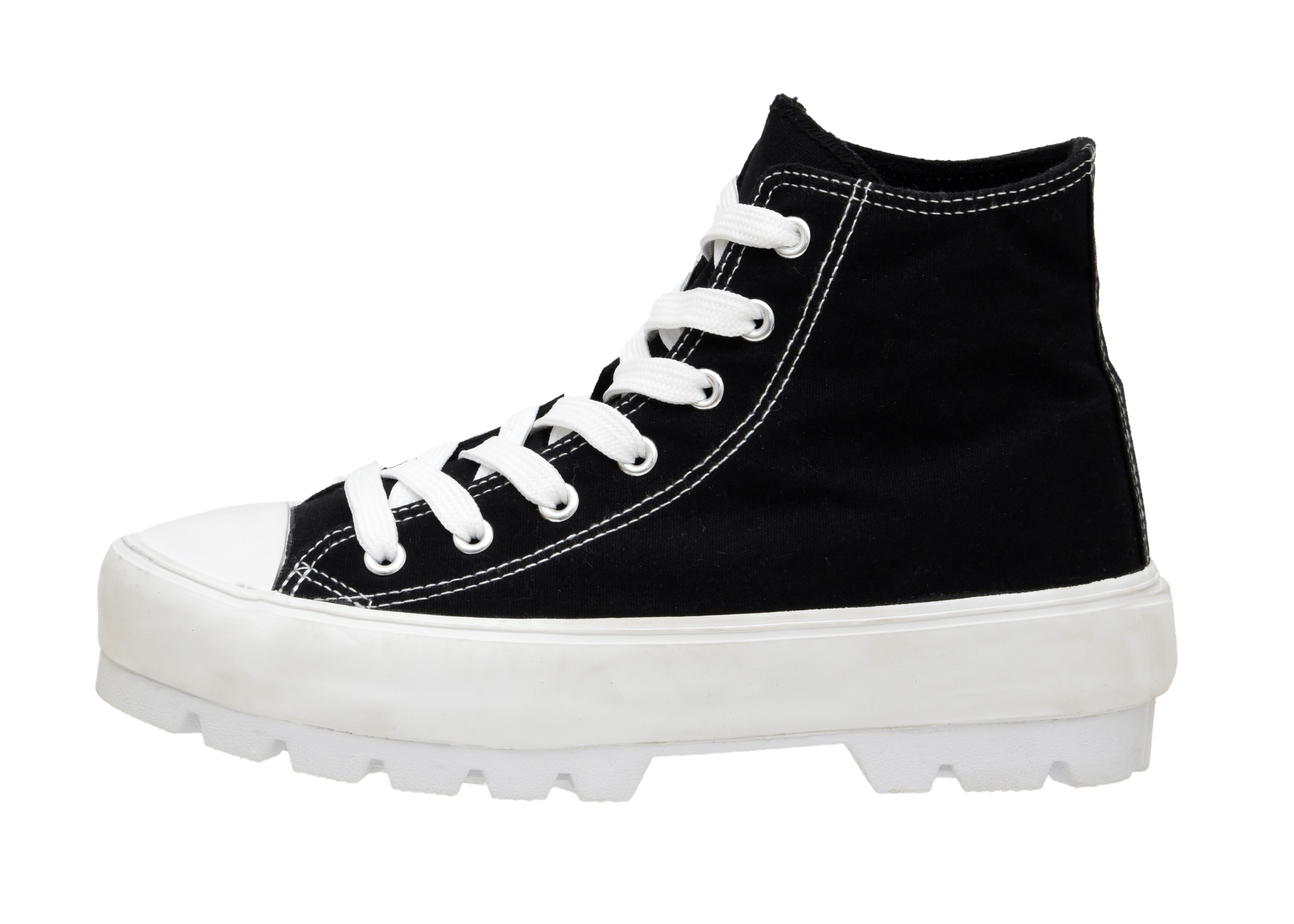 Vespa Lug Canvas Sneaker Black (Zipper)