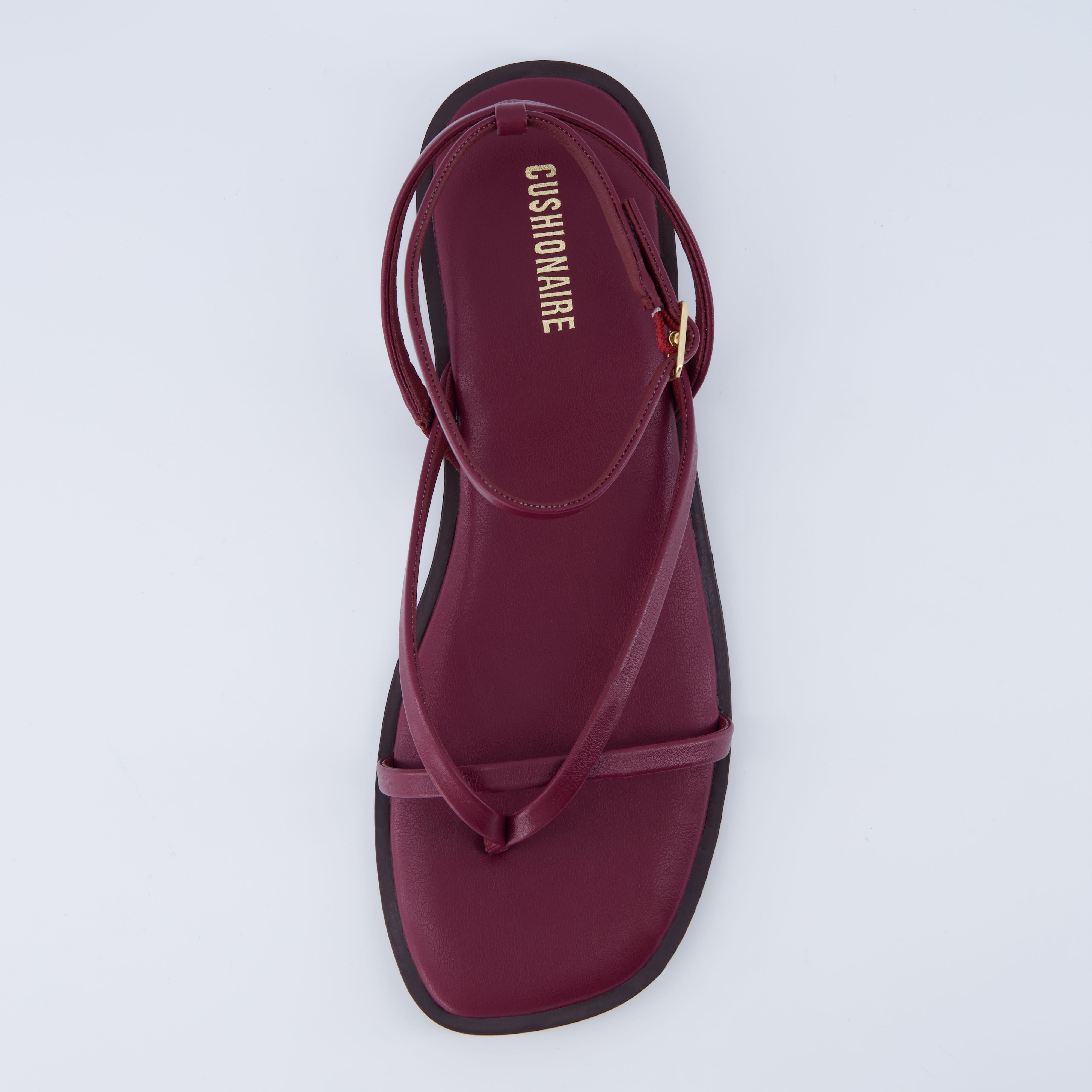 Vida Strappy Flat Sandal Burgundy