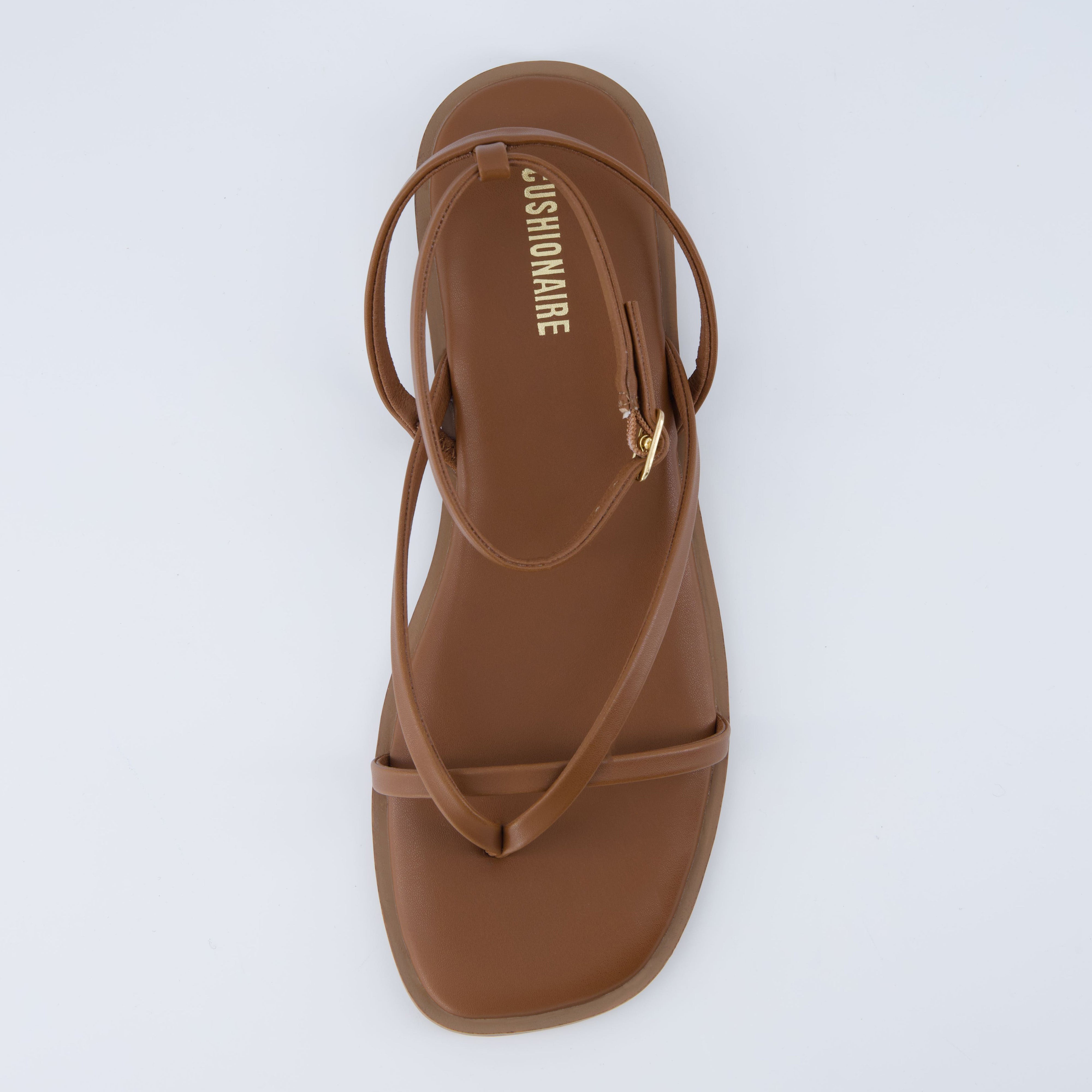 Vida Strappy Flat Sandal Cognac