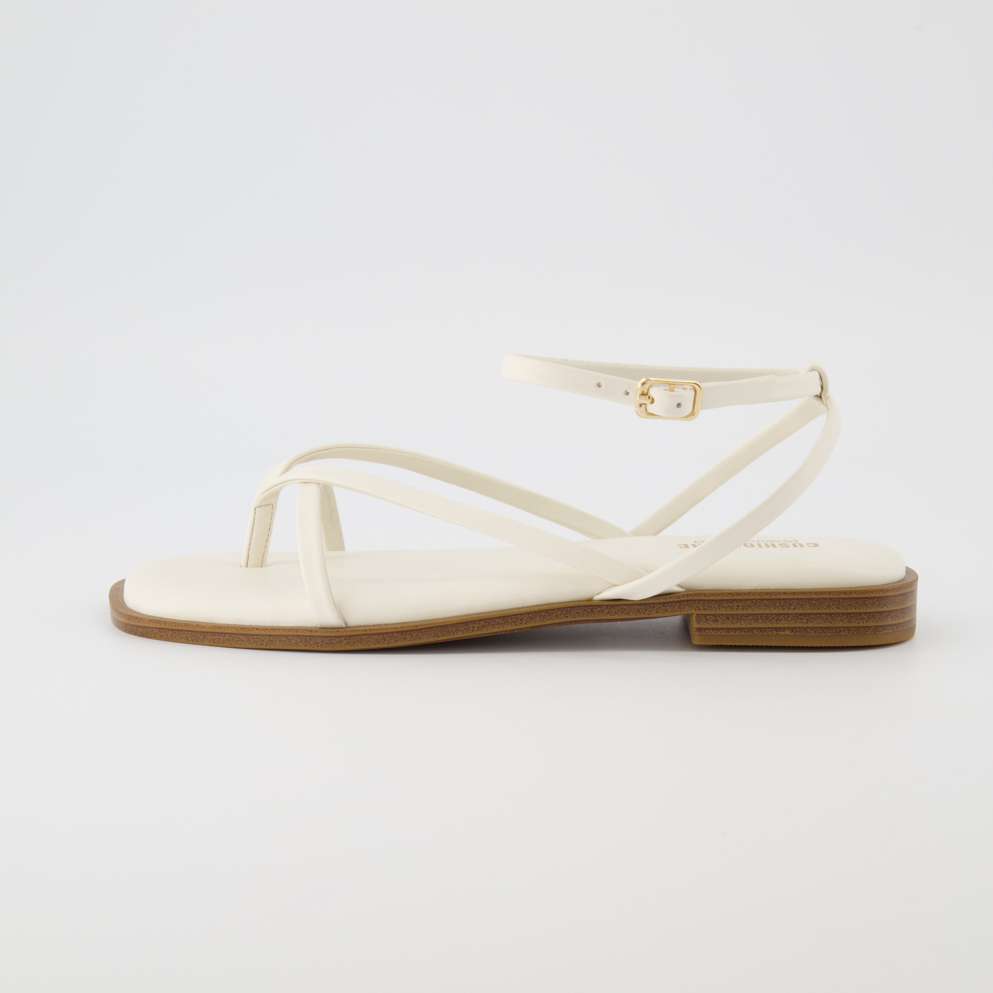 Vida Strappy Flat Sandal Cream