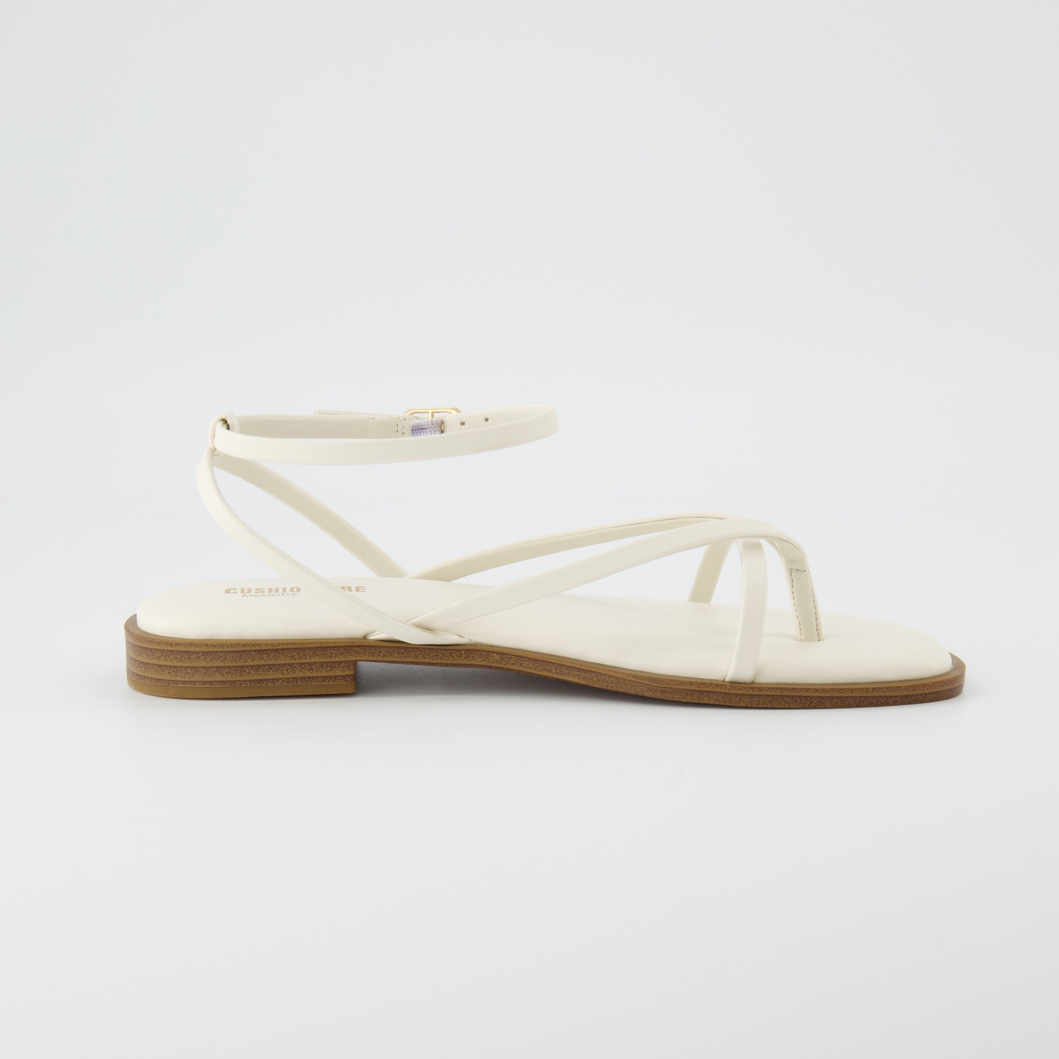 Vida Strappy Flat Sandal Cream
