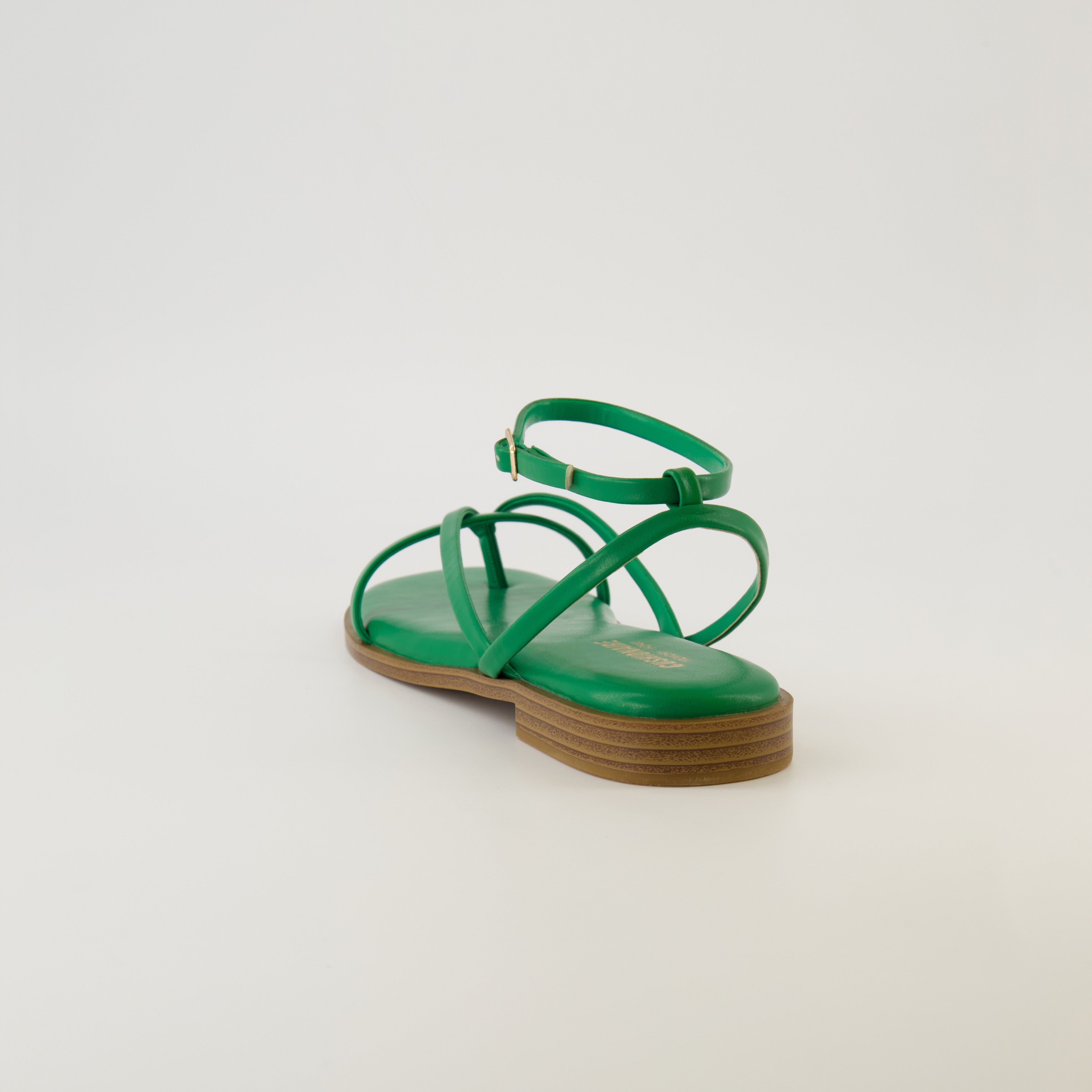 Vida Strappy Flat Sandal Kelly Green