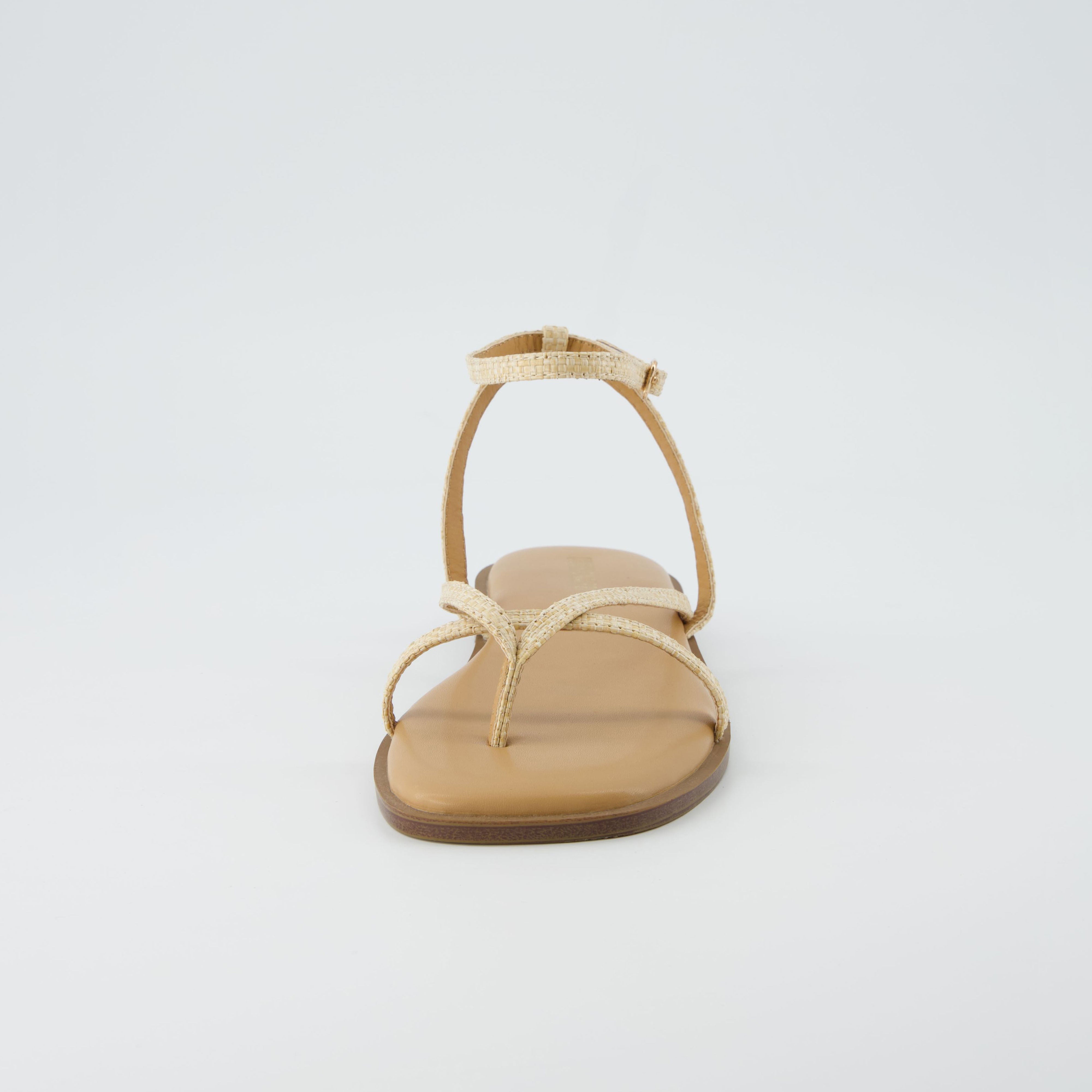 Vida Strappy Flat Sandal Natural