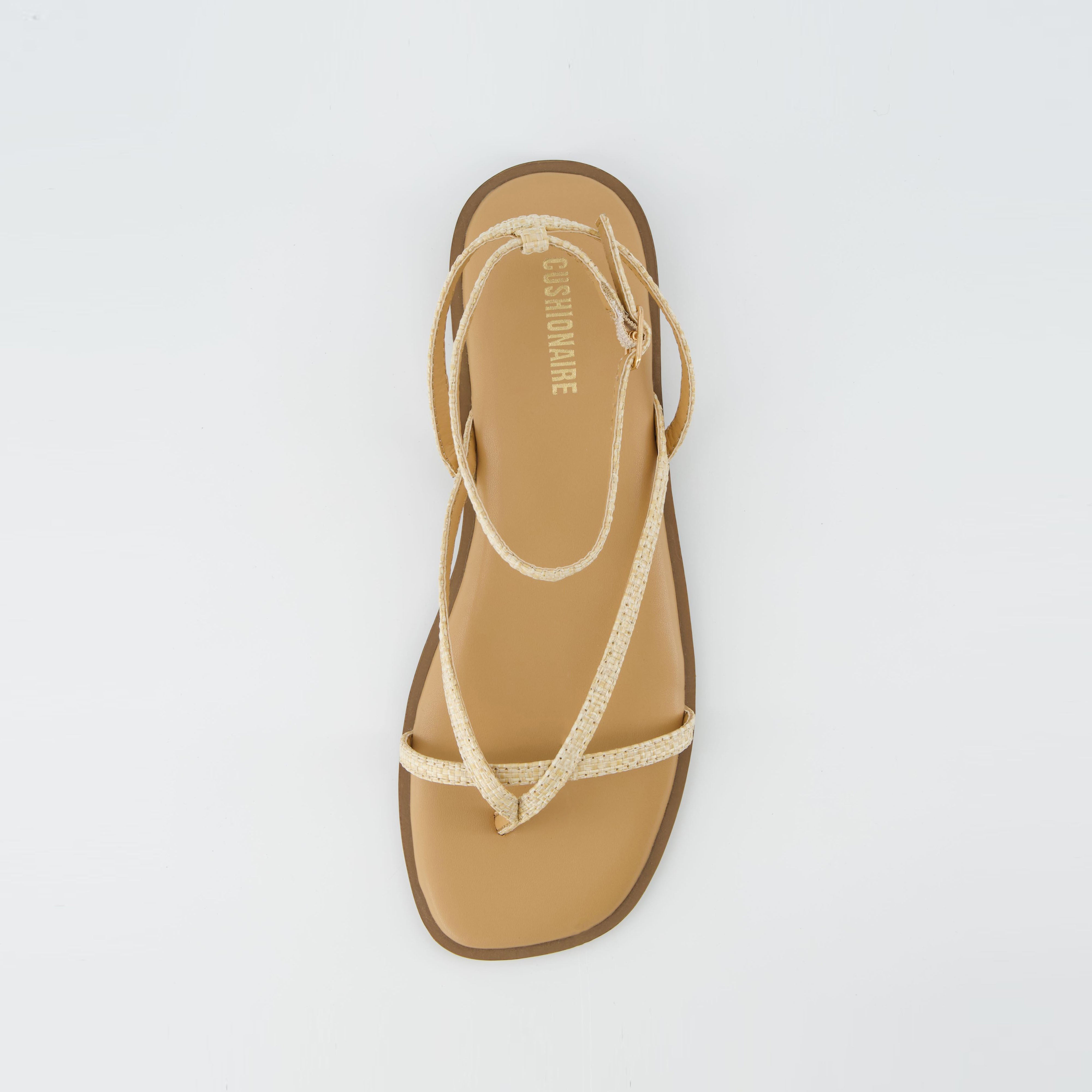 Vida Strappy Flat Sandal Natural