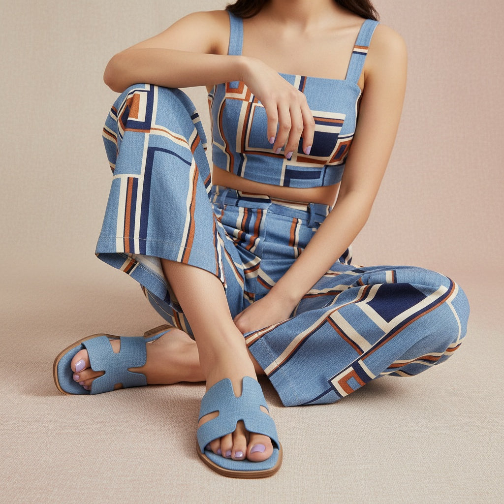 Voyage Strap Slides Denim