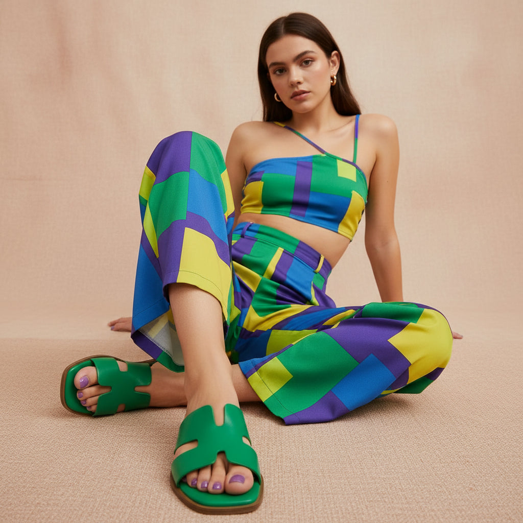 Voyage Strap Slides Kelly Green Smooth