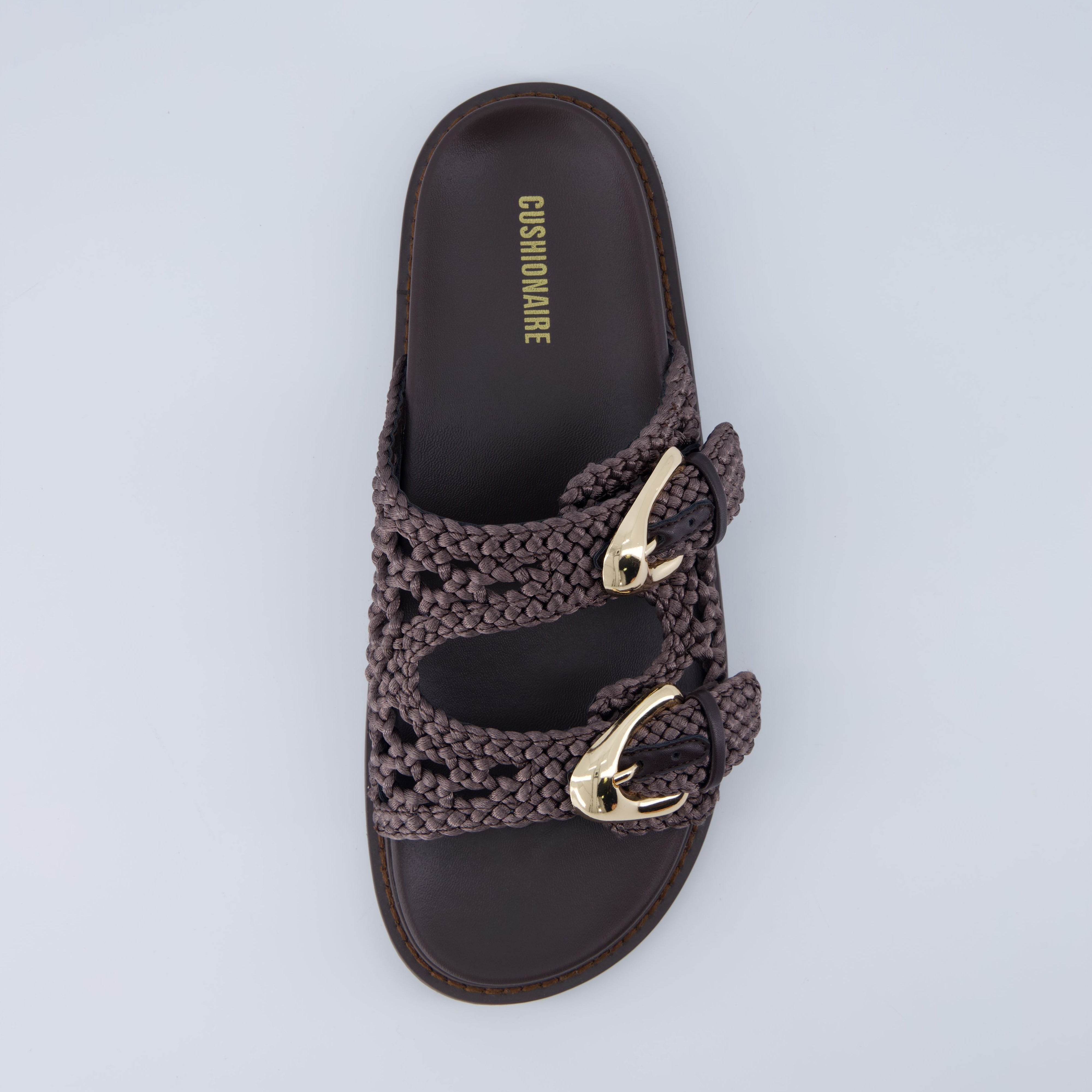 Wafful Braided Slide Sandals BROWN