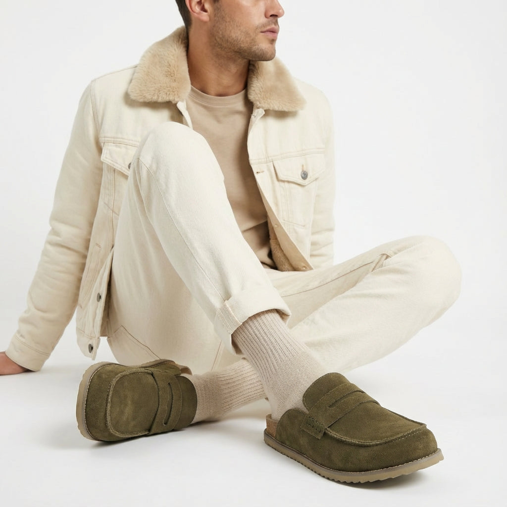 Wally Men's Loafer Clogs Olive Medium