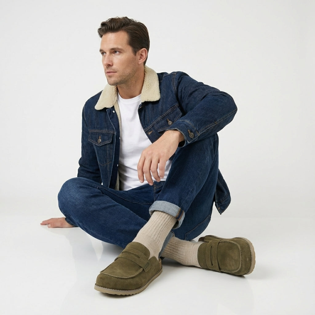 Wally Men's Loafer Clogs Olive Medium