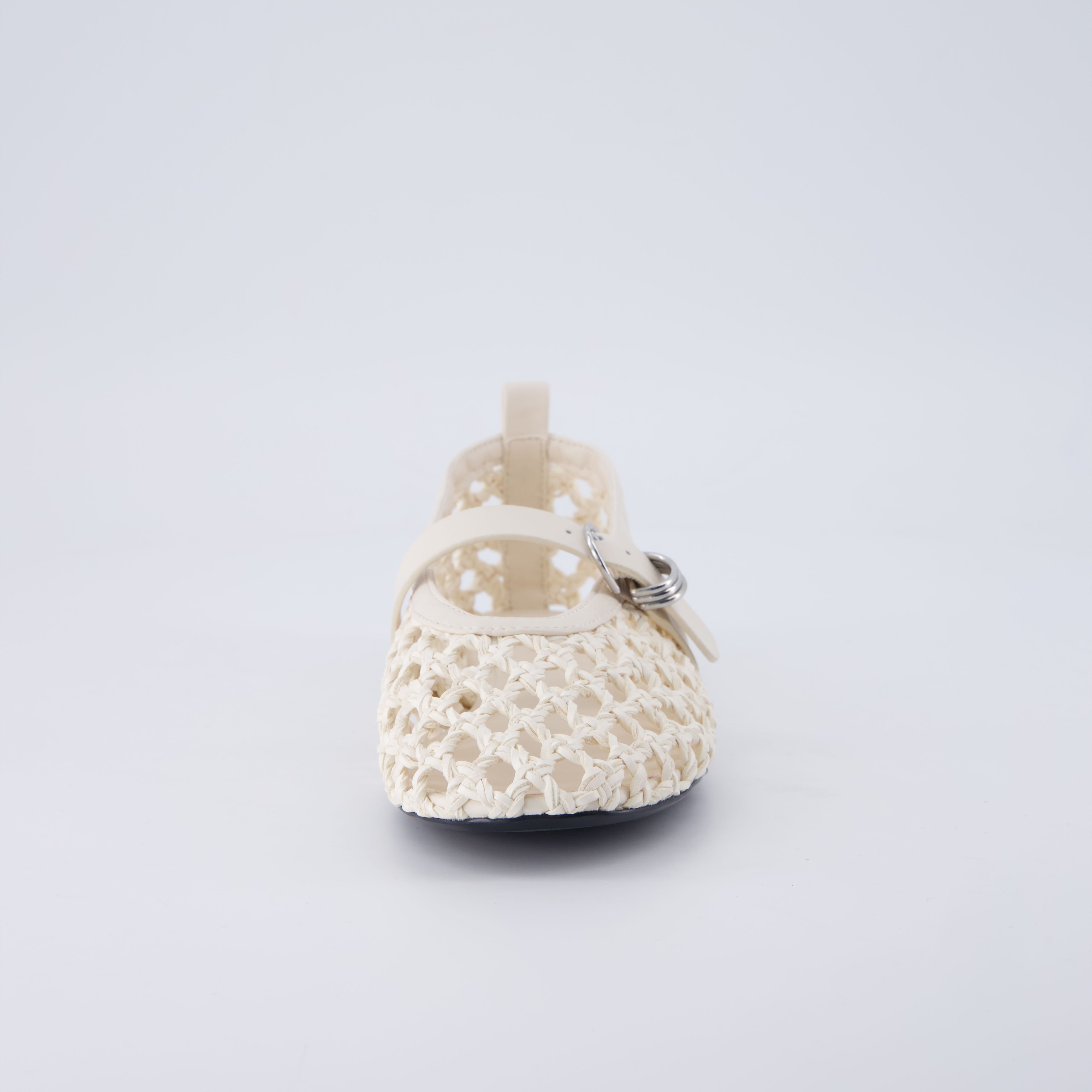 Wendy Woven Mary Jane Flats Ivory