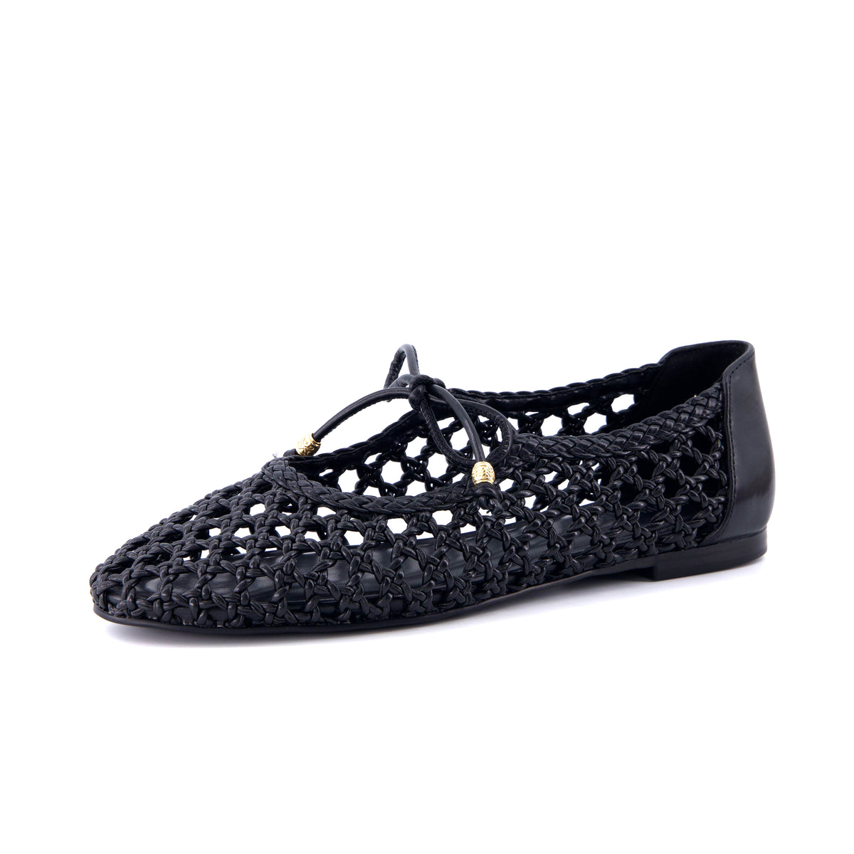 Wesley Woven Ballet Flats Black