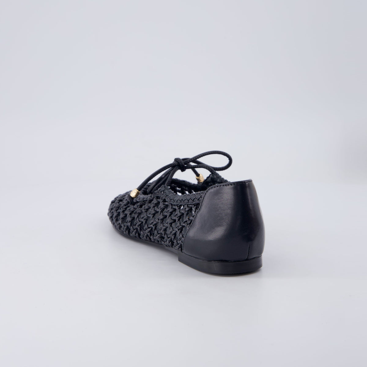 Wesley Woven Ballet Flats Black