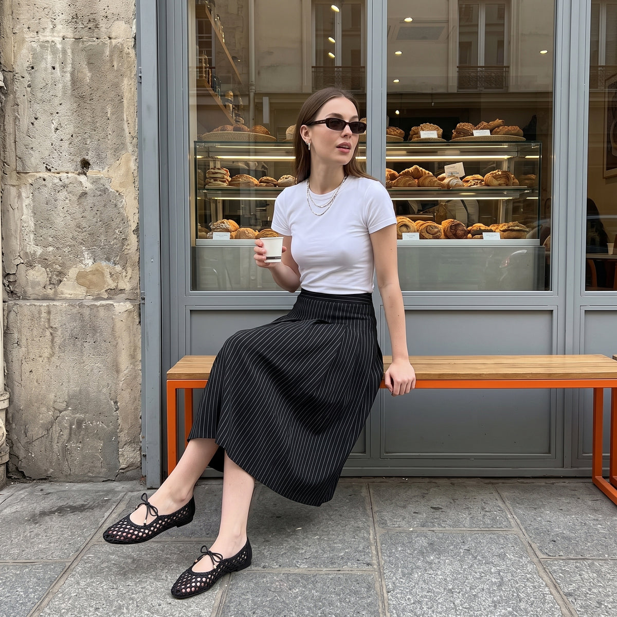 Wesley Woven Ballet Flats Black