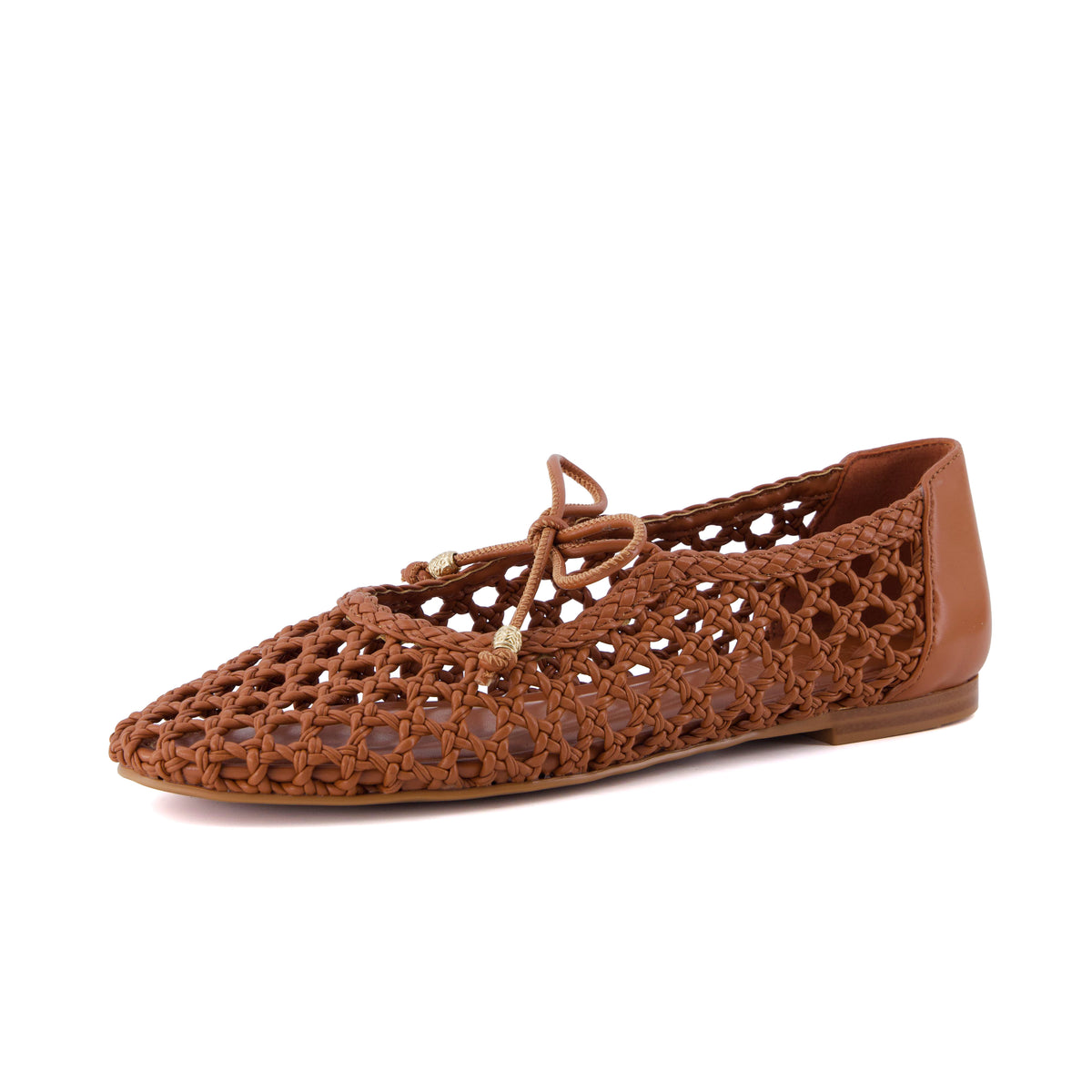 Wesley Woven Ballet Flats Cognac