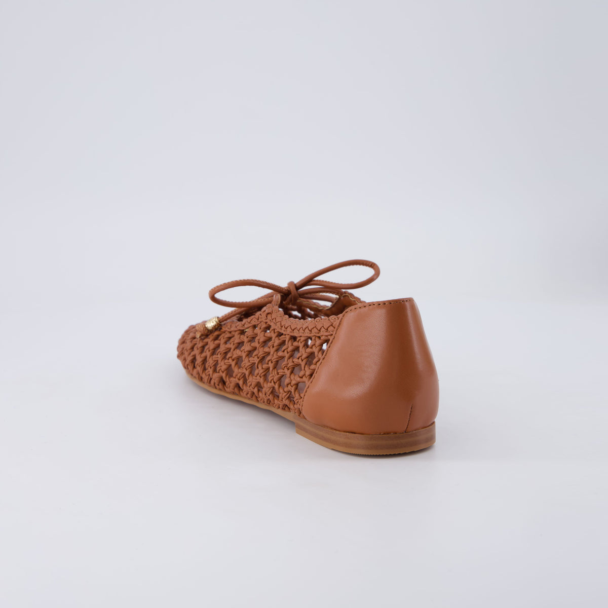 Wesley Woven Ballet Flats Cognac