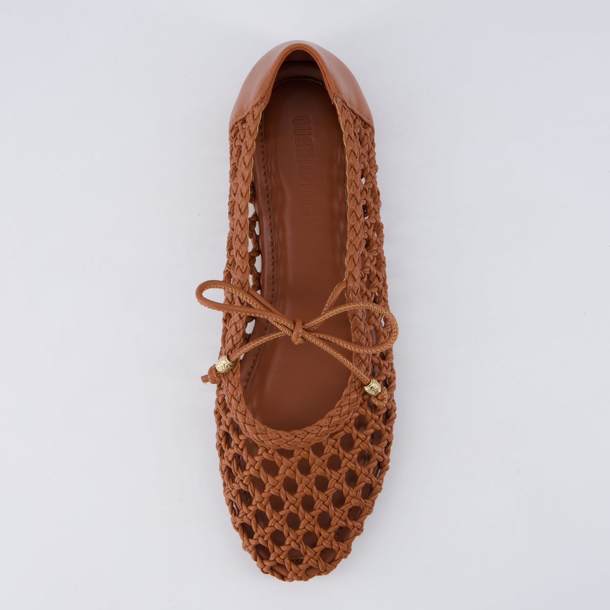 Wesley Woven Ballet Flats Cognac