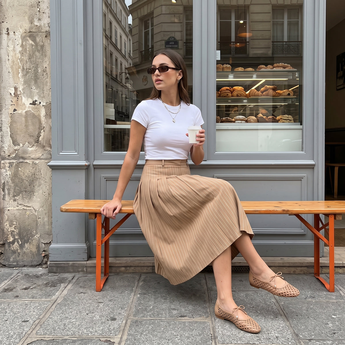 Wesley Woven Ballet Flats Latte