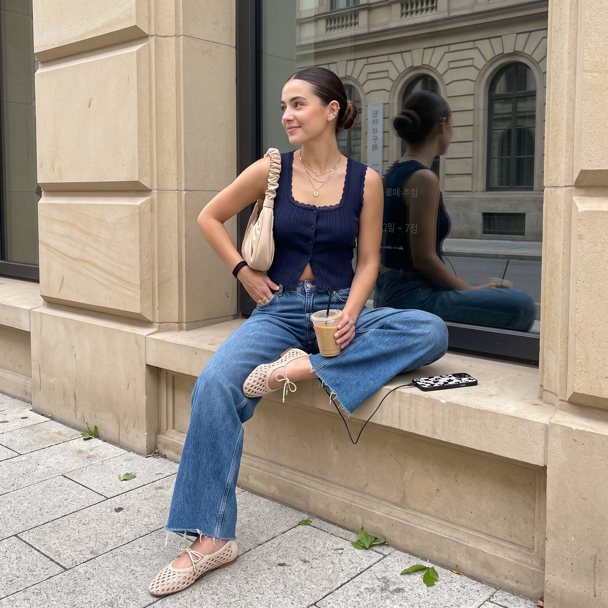 Wesley Woven Ballet Flats Wheat