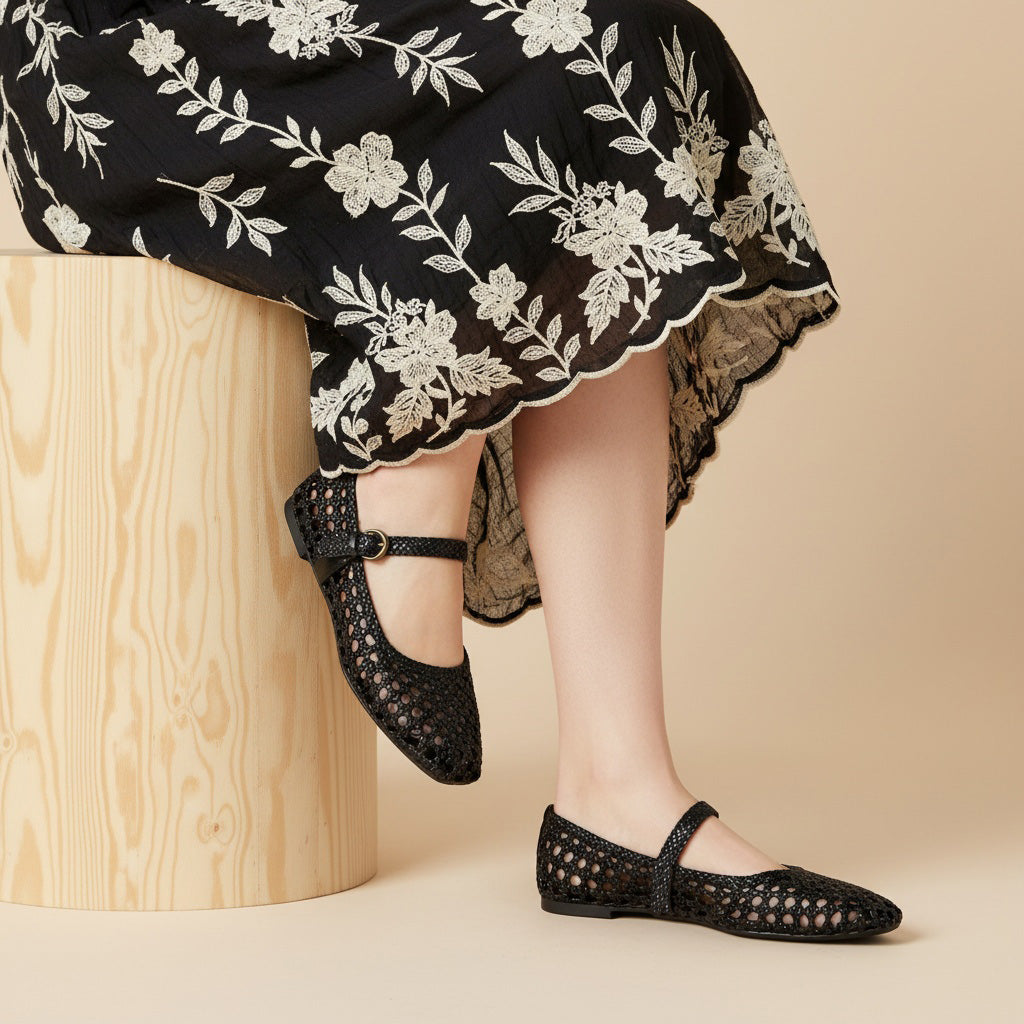 Weston Woven Mary Jane Black
